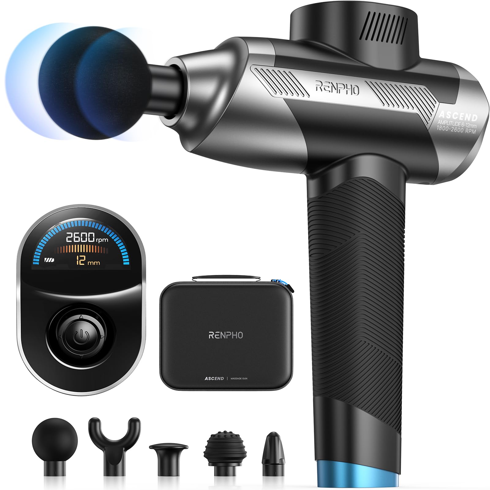 RENPHO Active Thermacool 2 Massage Gun with Heat and Cold, VA Display | Handheld 10mm Deep Tissue Massager for Neck, Back, Muscle Comfort, FSA Eligible Gift for Men, Athletes, Women, HSA