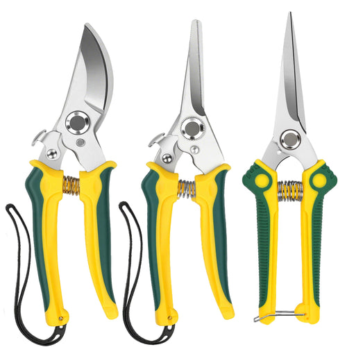 EWPJDK 3 Pack Garden Pruning Shears, Stainless Steel Shears, Gardening Shears, Scissors, Garden Clippers, Pruning Snips, Pruning Shears for Gardening Tools