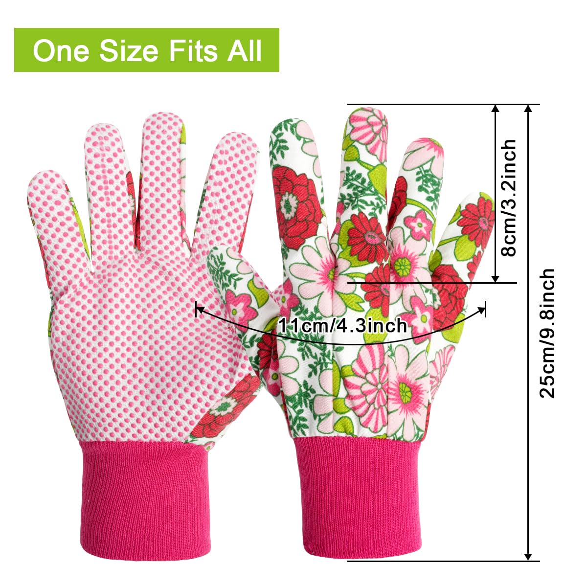 Ainiv Floral Gardening Gloves for Women/Ladies, Non-Slip Garden Work Gloves,Breathable Yard Work Glove Light Working Gloves