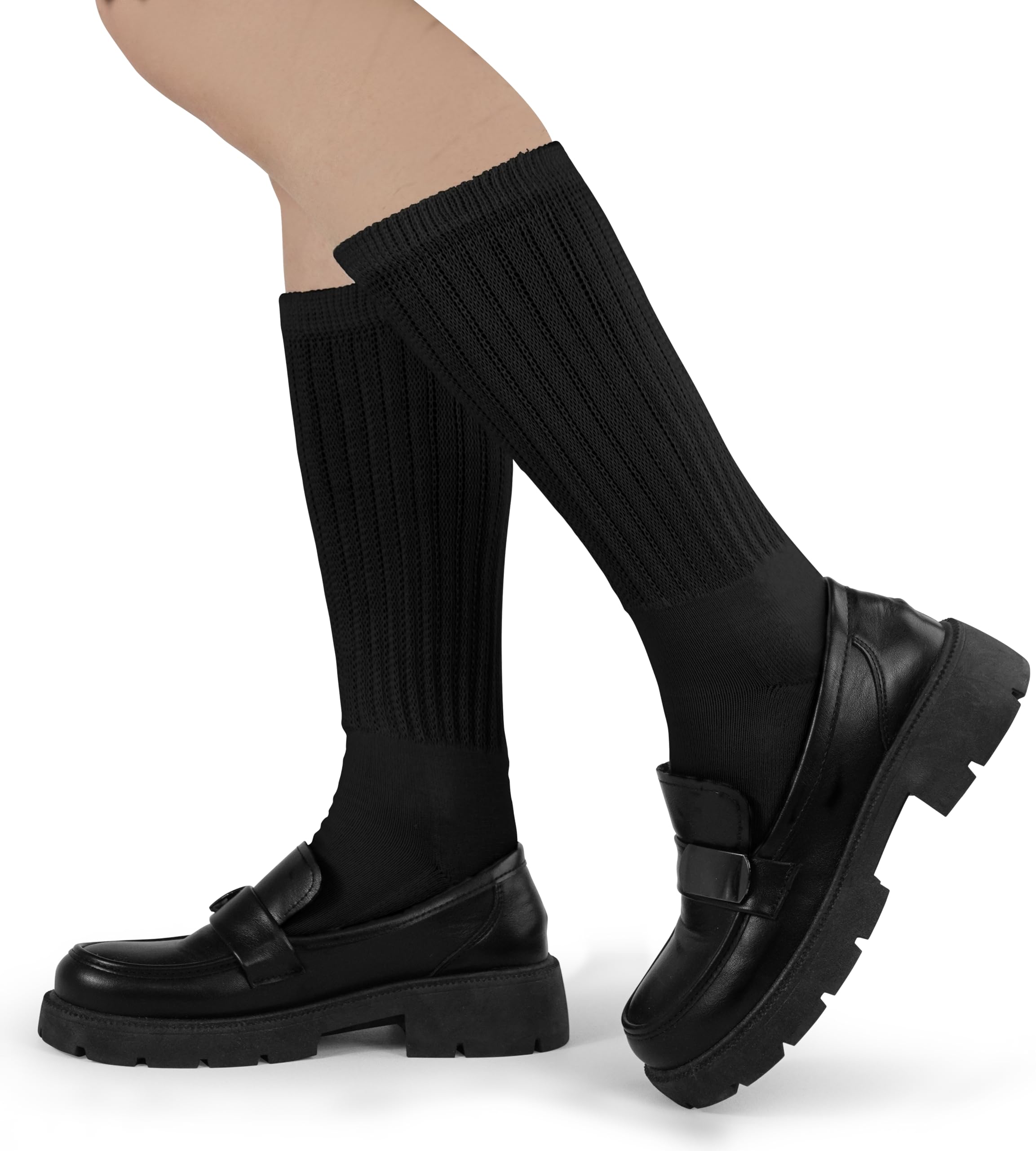 BomKinta Crew Slouch Socks Women - Retro Scrunch Short Sock - Soft Solid Ankle Socks - Gifts for Womens Size 5-11