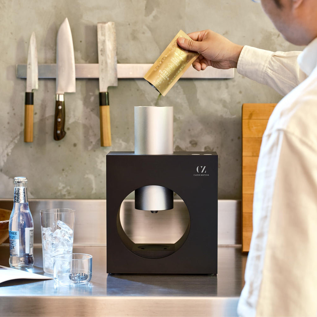 Matcha Maker Starter Kit, an Innovative At-home Matcha Machine that Produces Freshly Ground Matcha from Organic Shade-grown Japanese Tea Leaves (White)