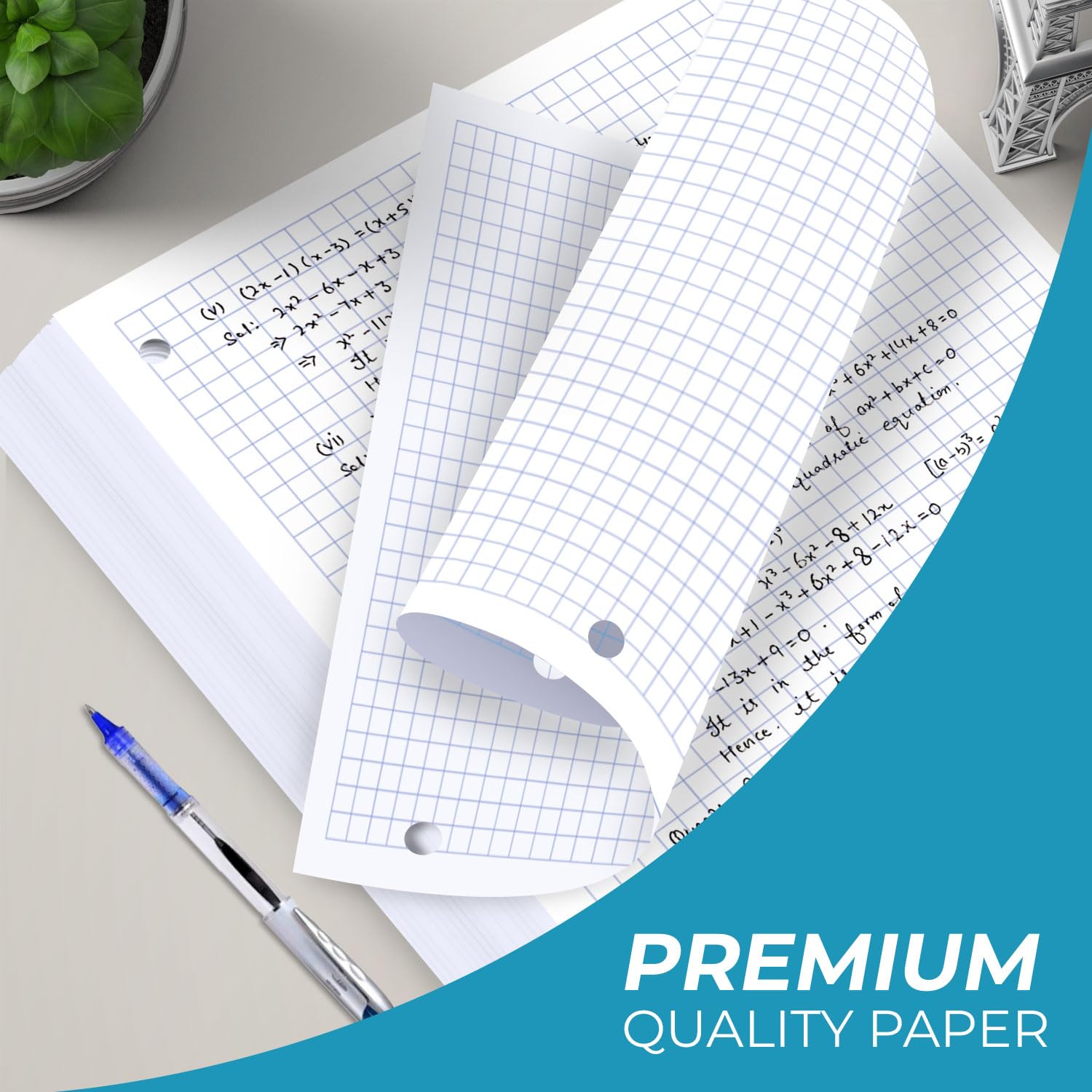 Rosmonde Loose Leaf Paper, 450 Sheets, 3 Pack, College Ruled Paper, 8" x 10.5", Bulk Office Filler Paper, 3 Hole Punched, 150 Sheets/Pack, 56 gsm Paper, College Ruled Notebook Paper for Binder, White | Bulk Office Filler Paper, 8" x 10.5", 3 Hole Punched,