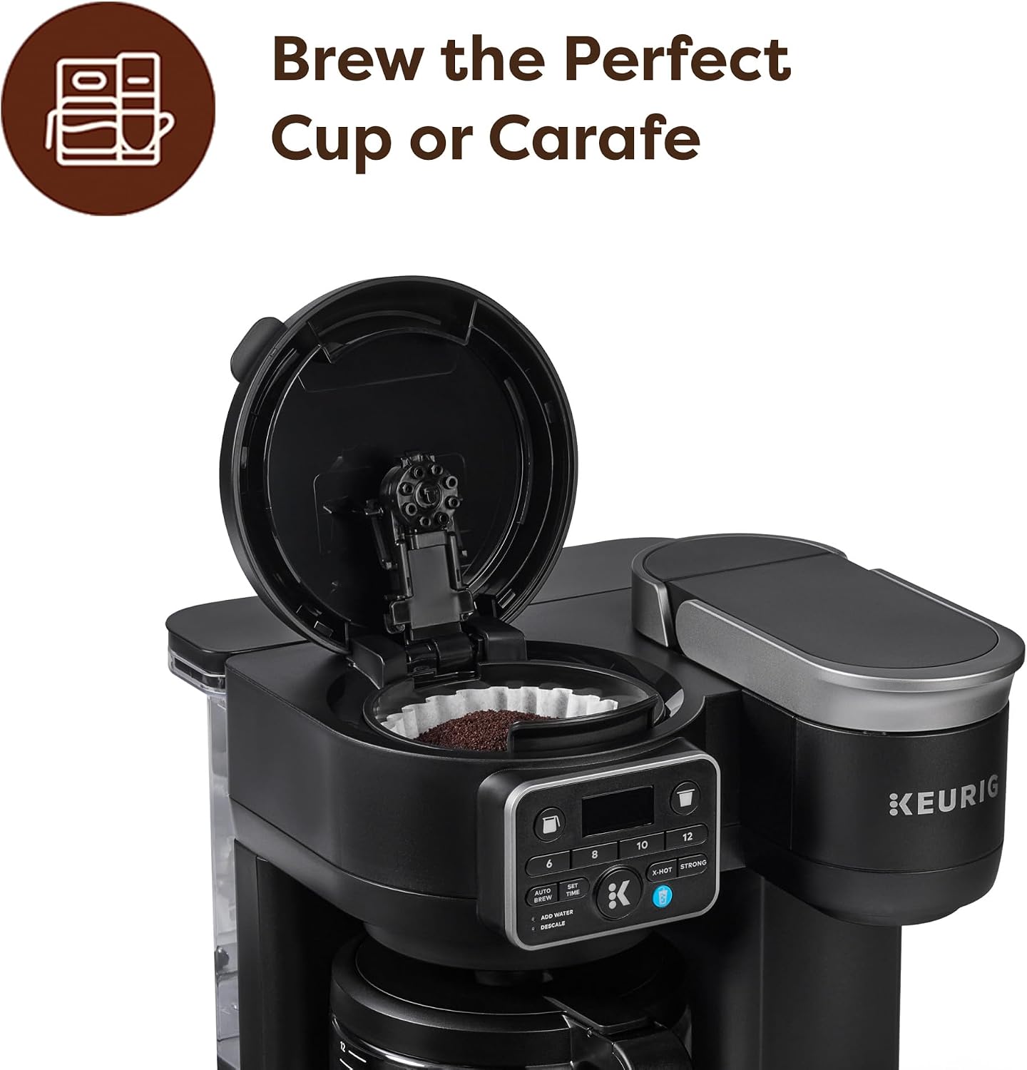 Keurig K-Duo Hot & Iced Single Serve & Carafe Coffee Maker, MultiStream Technology, 72oz Reservoir (Gen 2) | Multistream Tech, Brews K-Cup Pods and Grounds, Brew-over-Ice, Strong and Extra Hot, 6-12 Oz Cups, 6-12 Cup Carafe