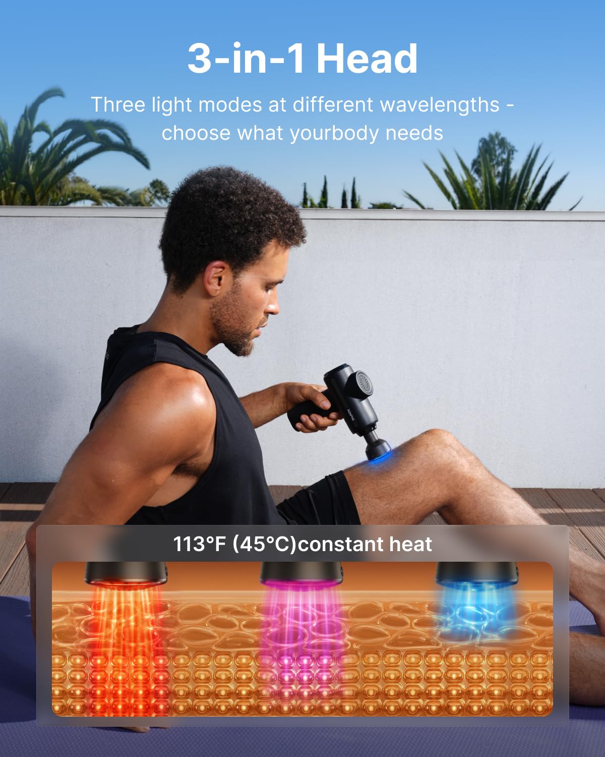 RENPHO Active Thermacool 2 Massage Gun with Heat and Cold, VA Display | Handheld 10mm Deep Tissue Massager for Neck, Back, Muscle Comfort, FSA Eligible Gift for Men, Athletes, Women, HSA