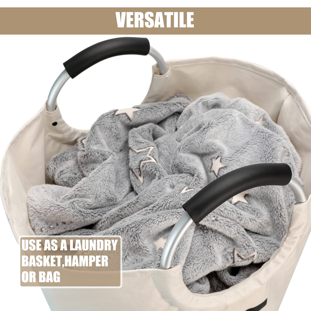 DOKEHOM 90L Large Laundry Basket, Collapsible Laundry Bag, Black | Freestanding tall clothes hamper & foldable washing bin. High-capacity clothes storage basket with durable sturdy handles