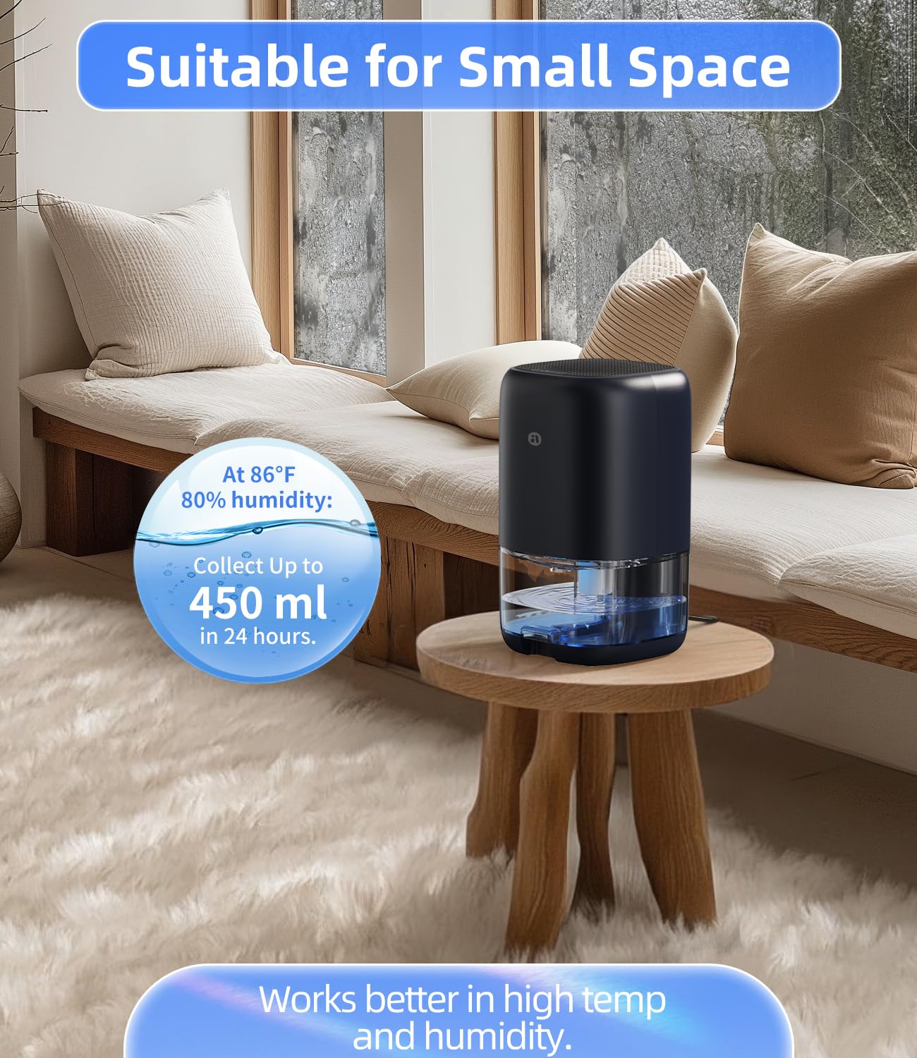 Dehumidifier, 35 OZ Small Dehumidifiers for Bedroom for Home, Quiet with Auto Shut Off, Dehumidifiers for Bedroom (280 sq. ft), Bathroom, RV, Closet, White
