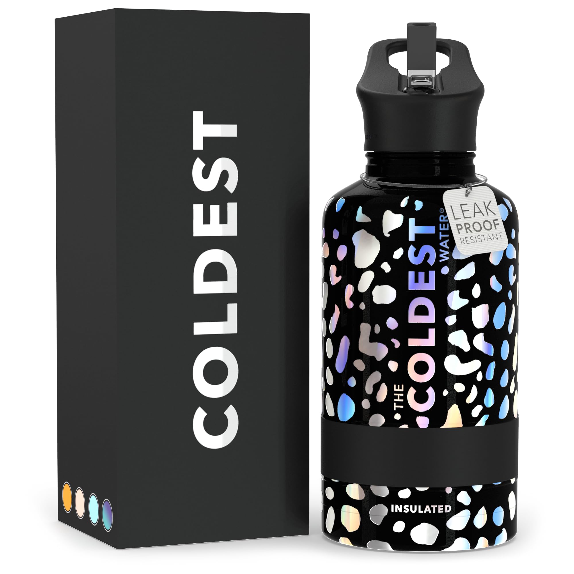 Coldest Insulated Water Bottle with Straw Lid - Stainless Steel Metal Insulated Bottle for Men & Women (Oceanic Green, 32 oz)
