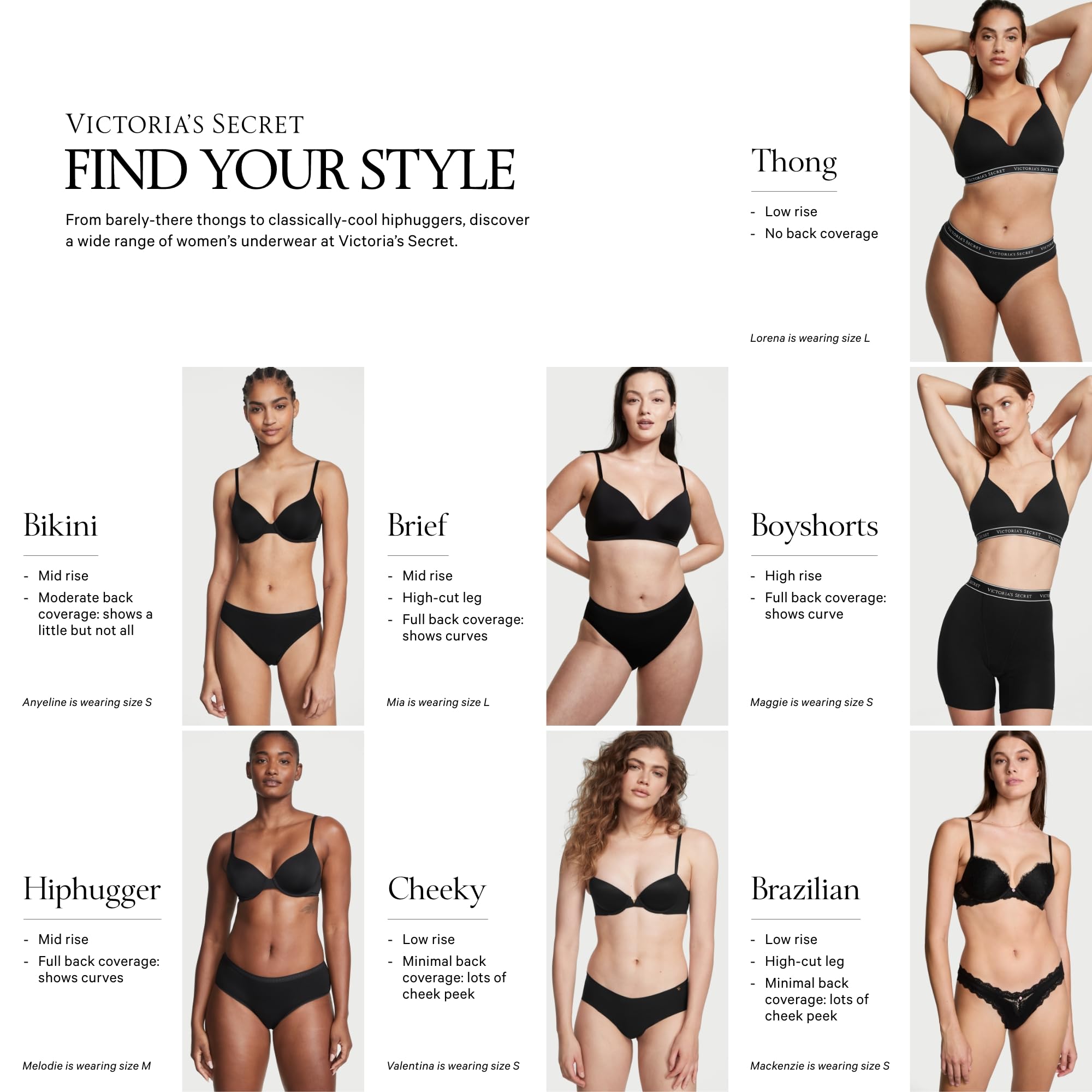 Victoria's Secret Women's Cotton Logo Hipster Underwear, Moderate Coverage Panties for Women, Multi Pack (XS-XXL)