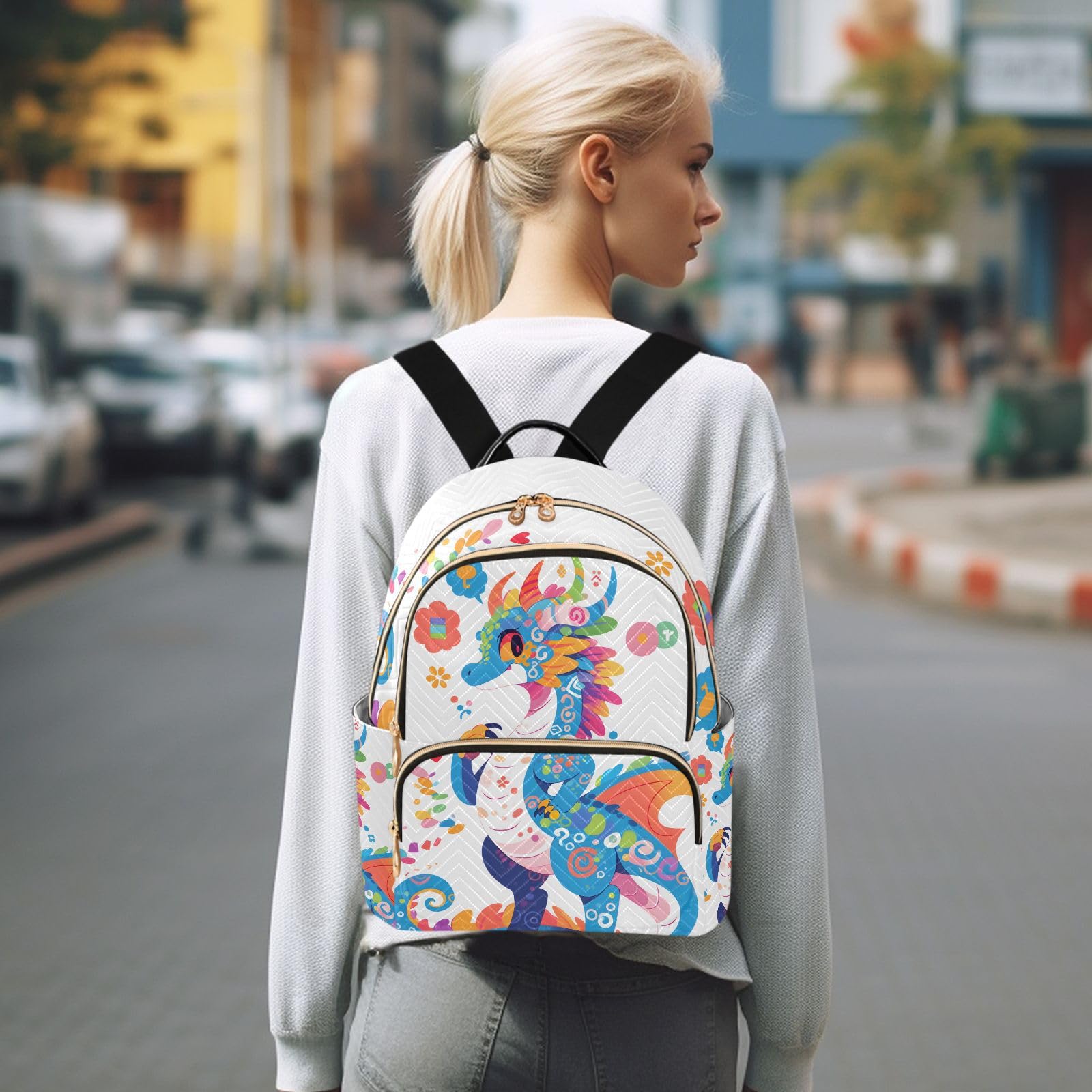 ALAZA Sun Moon Stars Witchy Small Backpack Purse for Women Travel Bag Fashion Daypack Back Pack Shoulder Bag