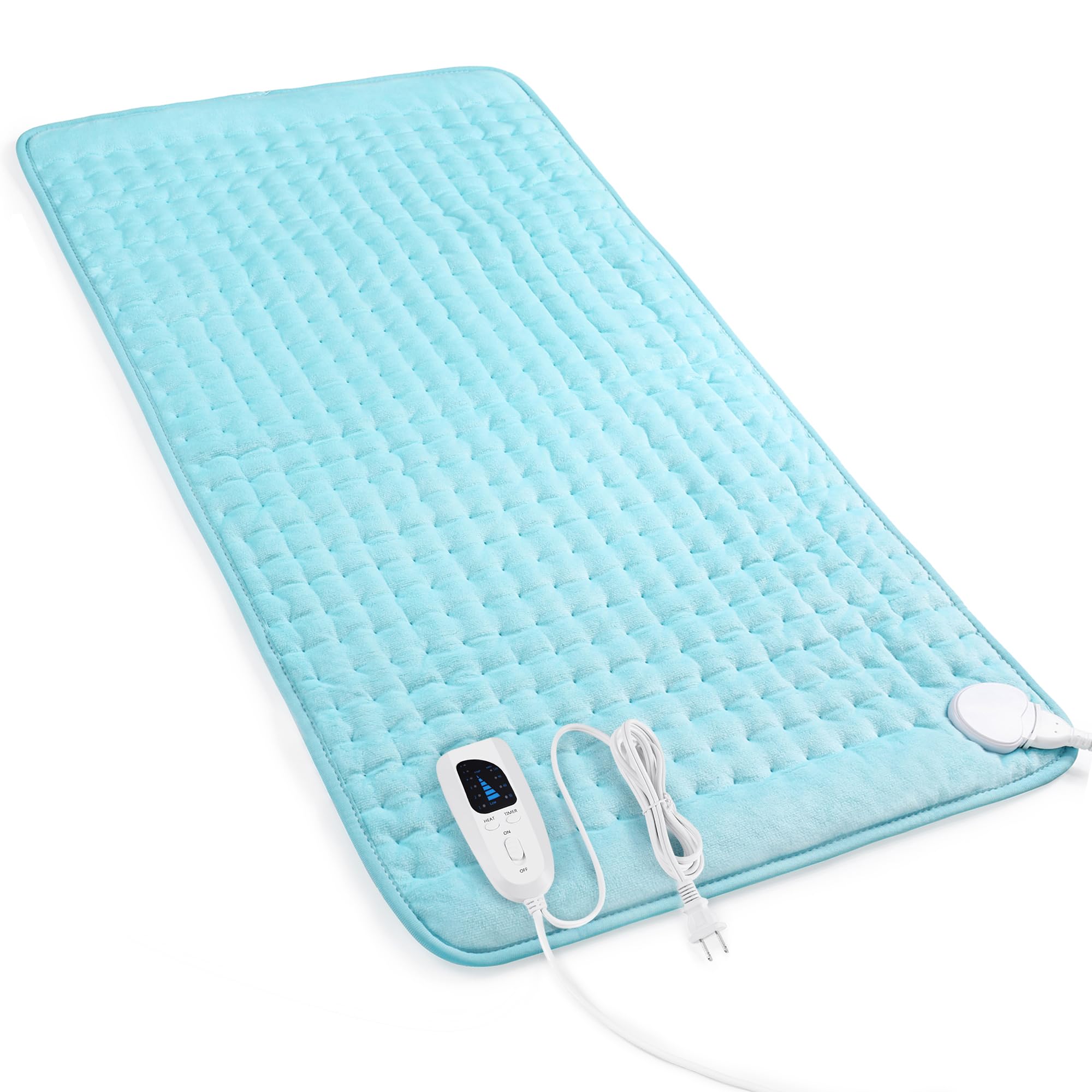Heating Pad,Heated Blanket,Heating Pad for Back Neck,Silvergray,24x12In | Electric Heating Pad,Dry/Moist Heat Heating Pads,Heating Pads for Shoulder,Abdomen,Knee,Heat Pad for Women Men,Birthday Gift