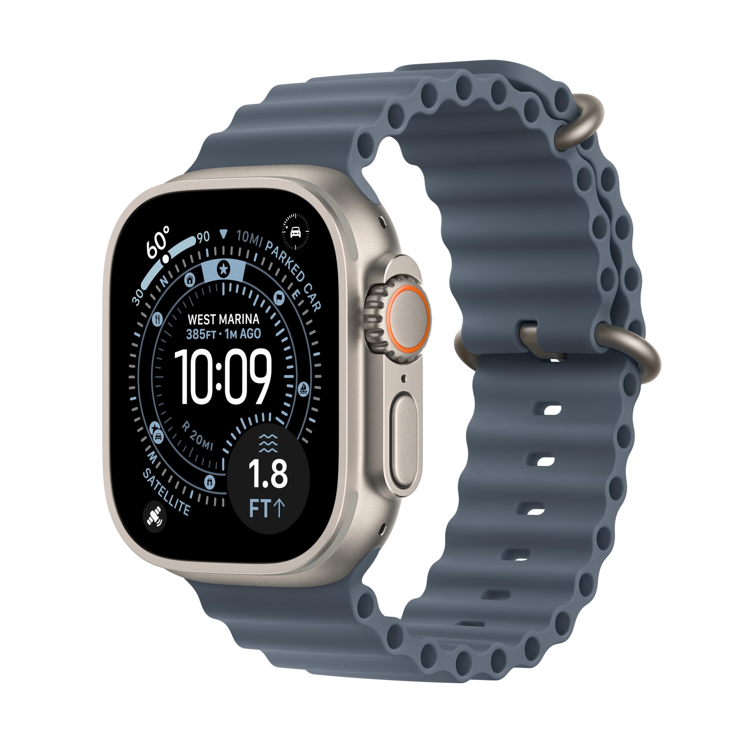 Apple Watch Ultra 3 [GPS + Cellular 49mm] Running & Multisport Smartwatch w/Rugged Titanium Case w/Black/Charcoal Trail Loop - S/M. Satellite Communications, Advanced Health & Fitness Tracking