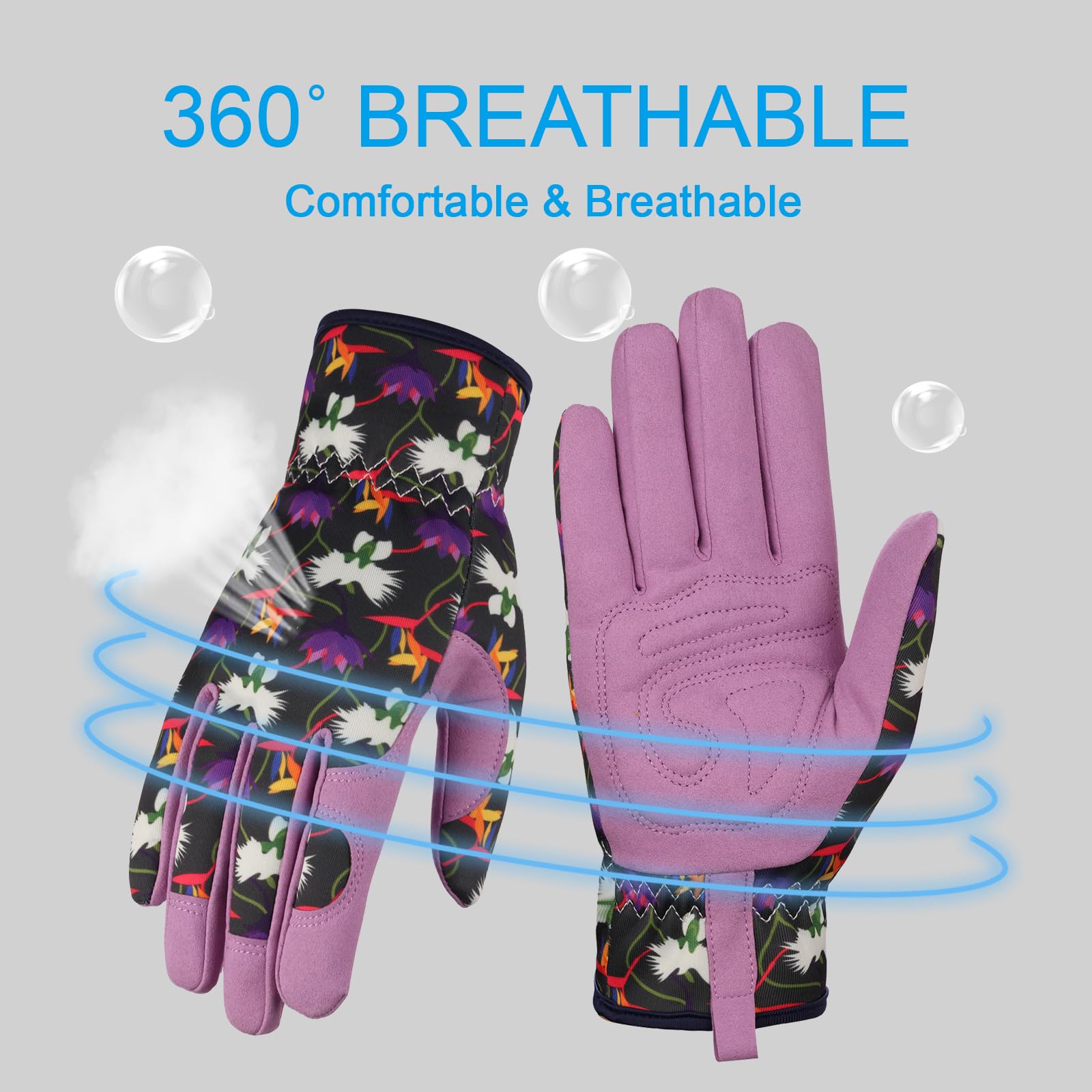 Bamllum Leather Gardening Gloves for Women - Working Gloves for Weeding, Digging, Planting, Raking and Pruning