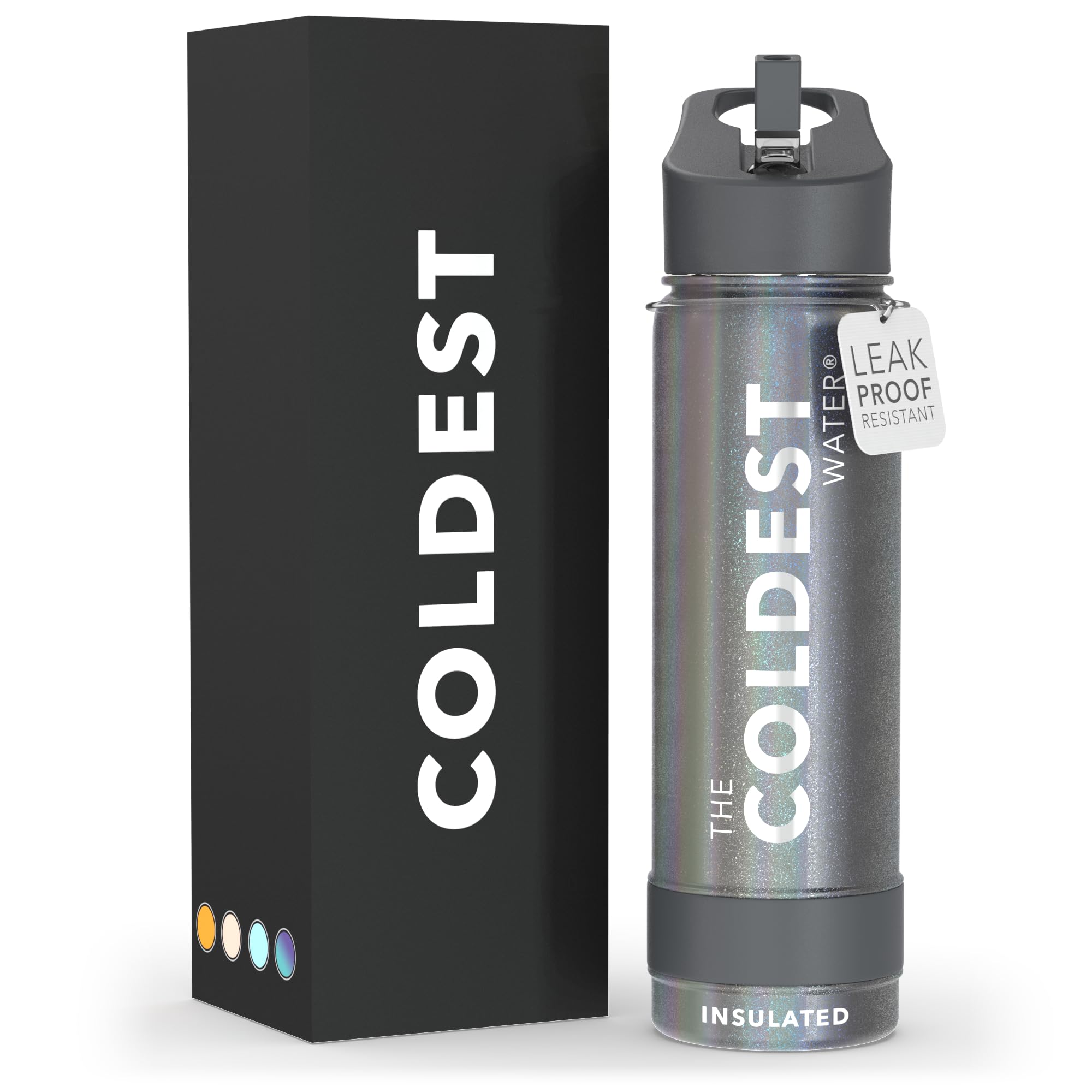 Coldest Insulated Water Bottle with Straw Lid - Stainless Steel Metal Insulated Bottle for Men & Women (Oceanic Green, 32 oz)