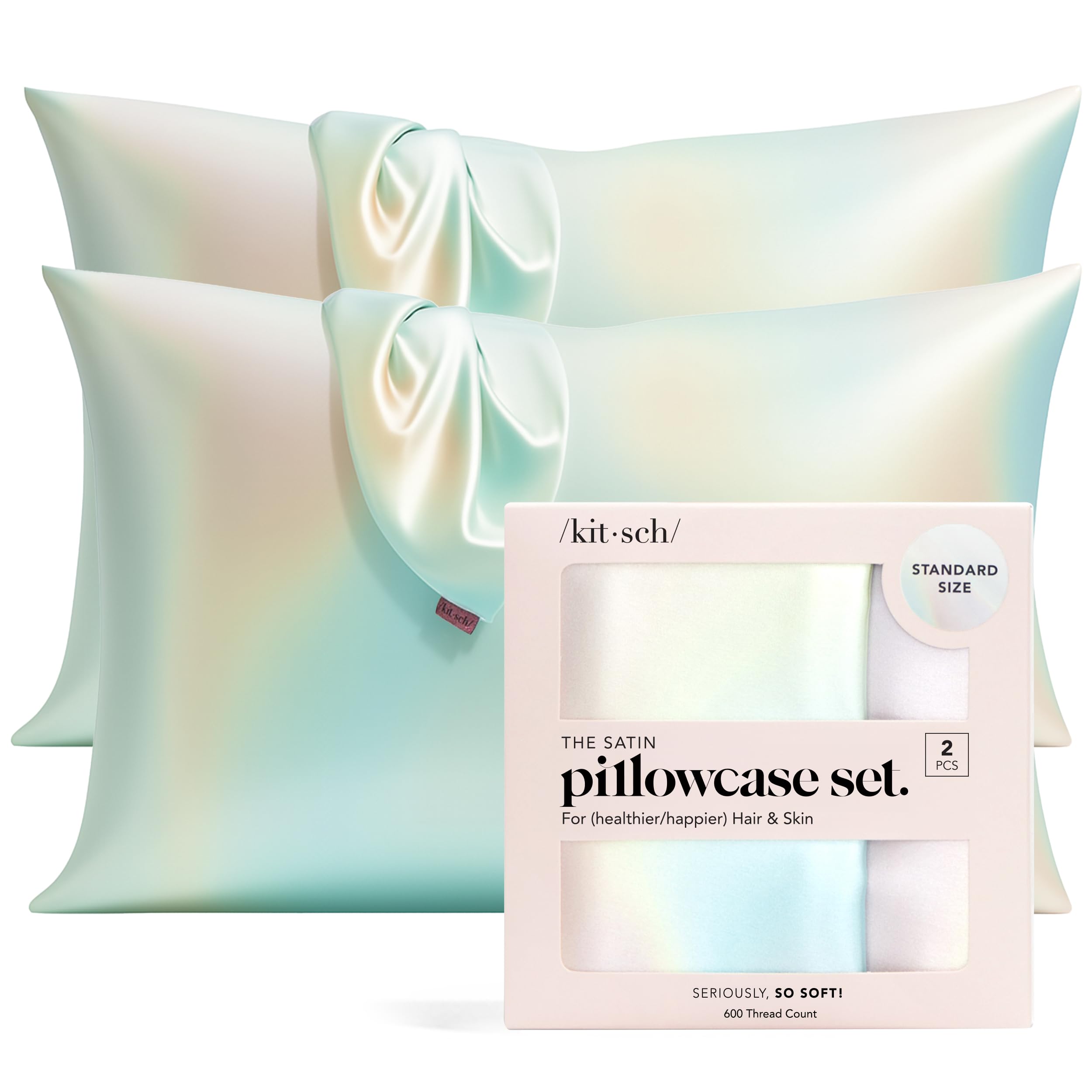 Kitsch Satin Pillowcase with Zipper - Standard Size, Leopard | Softer Than Silk Pillow Cases, Smooth Cooling Satin Pillow Case for Hair and Skin, Wrinkle-Free, Machine Washable