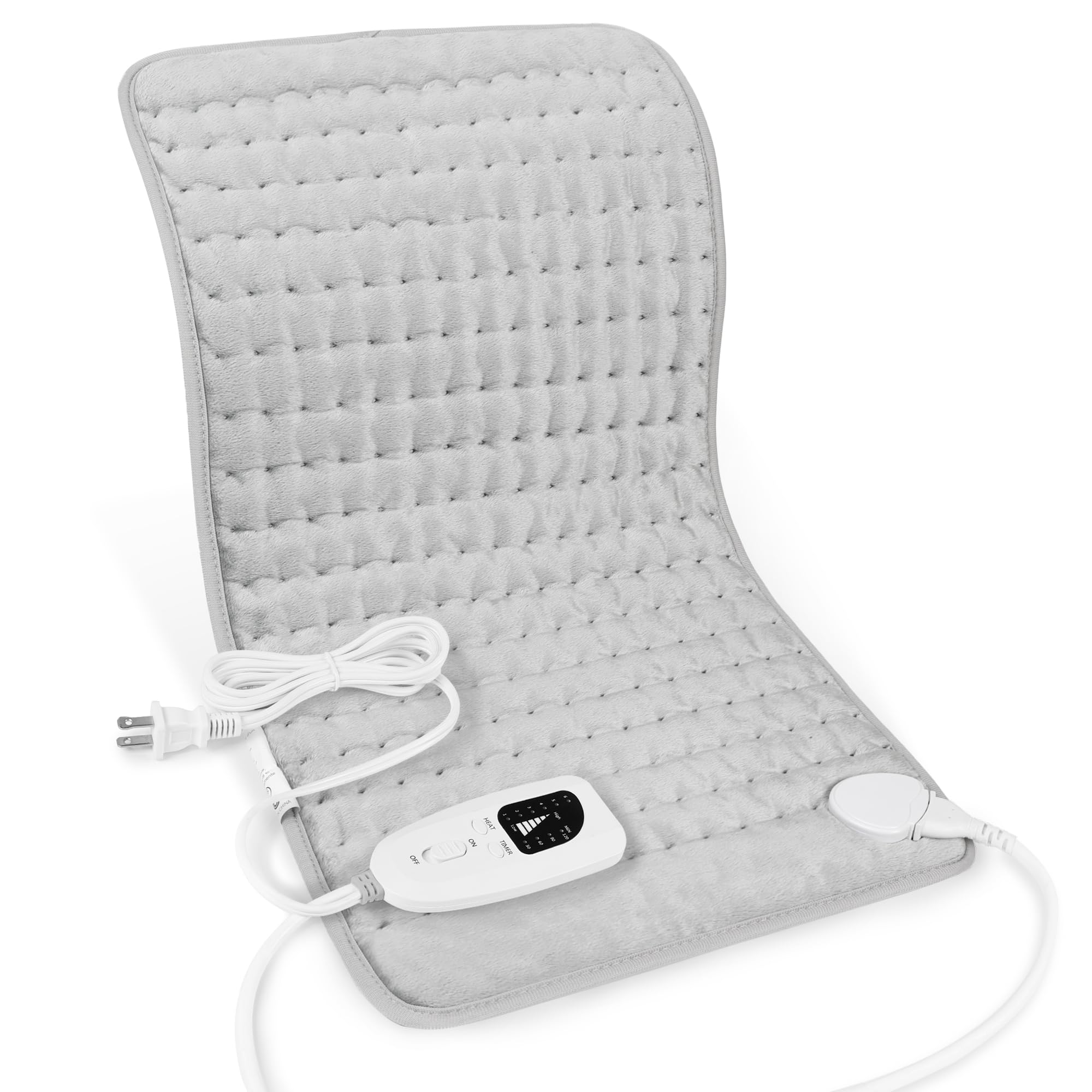 Heating Pad,Heated Blanket,Heating Pad for Back Neck,Silvergray,24x12In | Electric Heating Pad,Dry/Moist Heat Heating Pads,Heating Pads for Shoulder,Abdomen,Knee,Heat Pad for Women Men,Birthday Gift