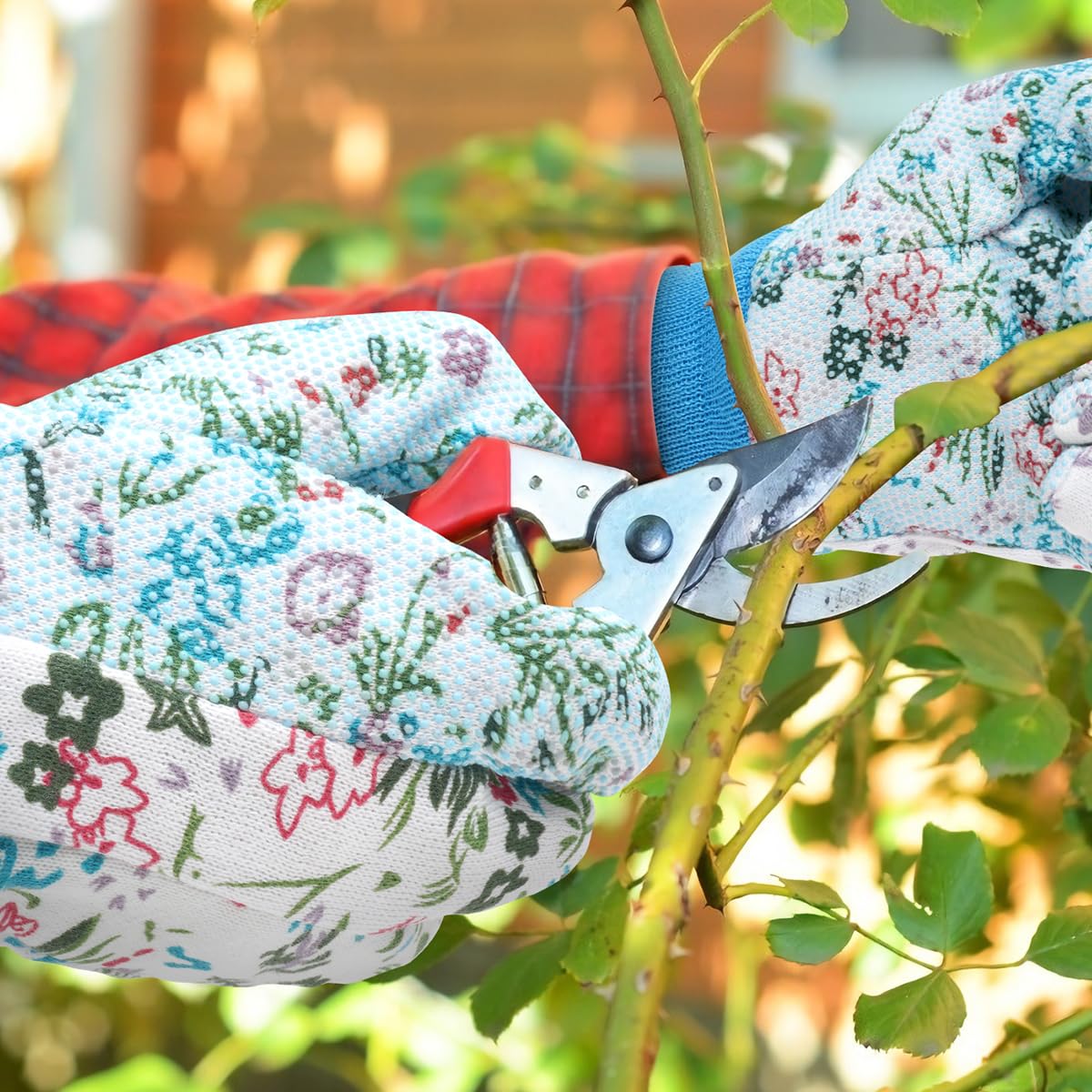 Ainiv Floral Gardening Gloves for Women/Ladies, Non-Slip Garden Work Gloves,Breathable Yard Work Glove Light Working Gloves