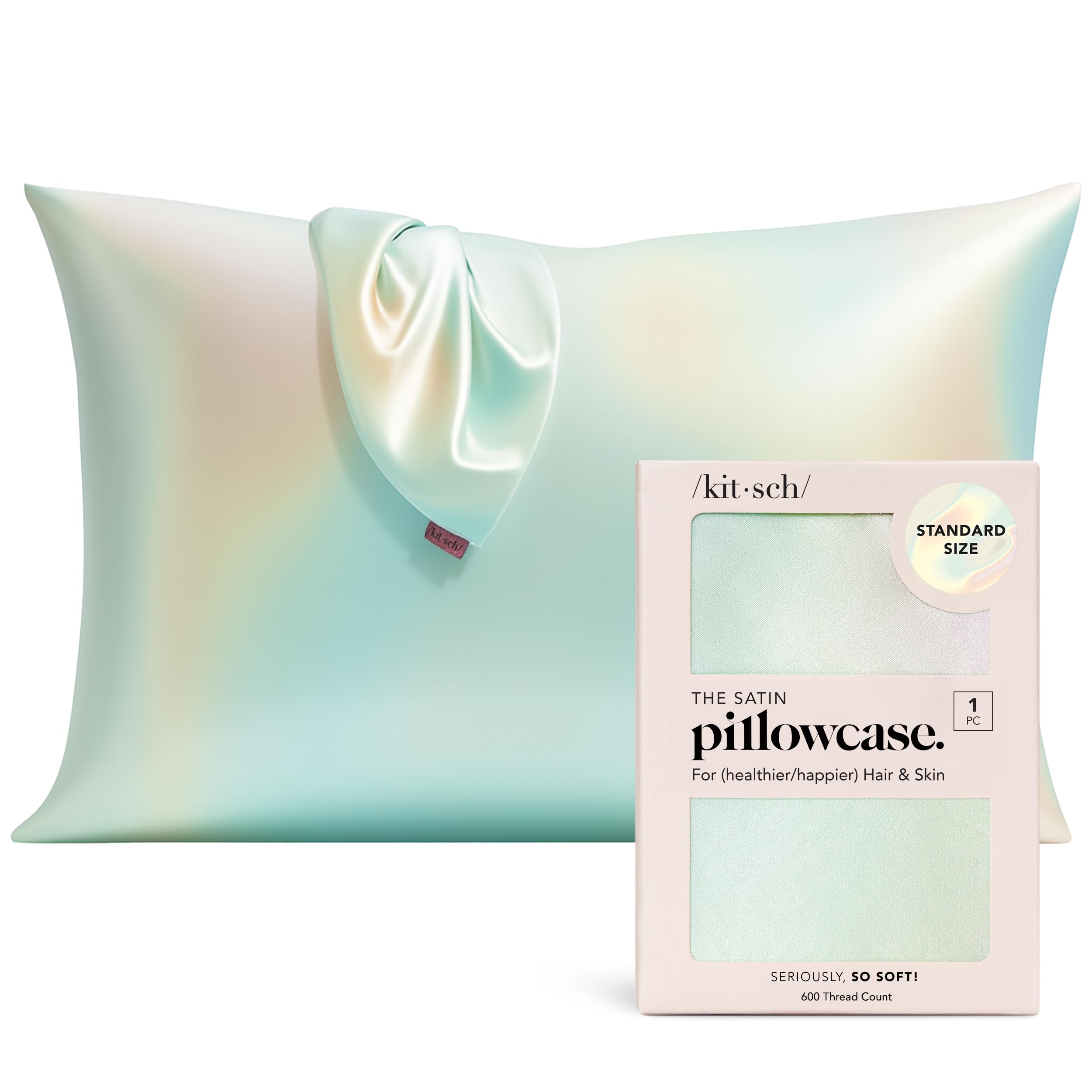 Kitsch Satin Pillowcase with Zipper - Standard Size, Leopard | Softer Than Silk Pillow Cases, Smooth Cooling Satin Pillow Case for Hair and Skin, Wrinkle-Free, Machine Washable