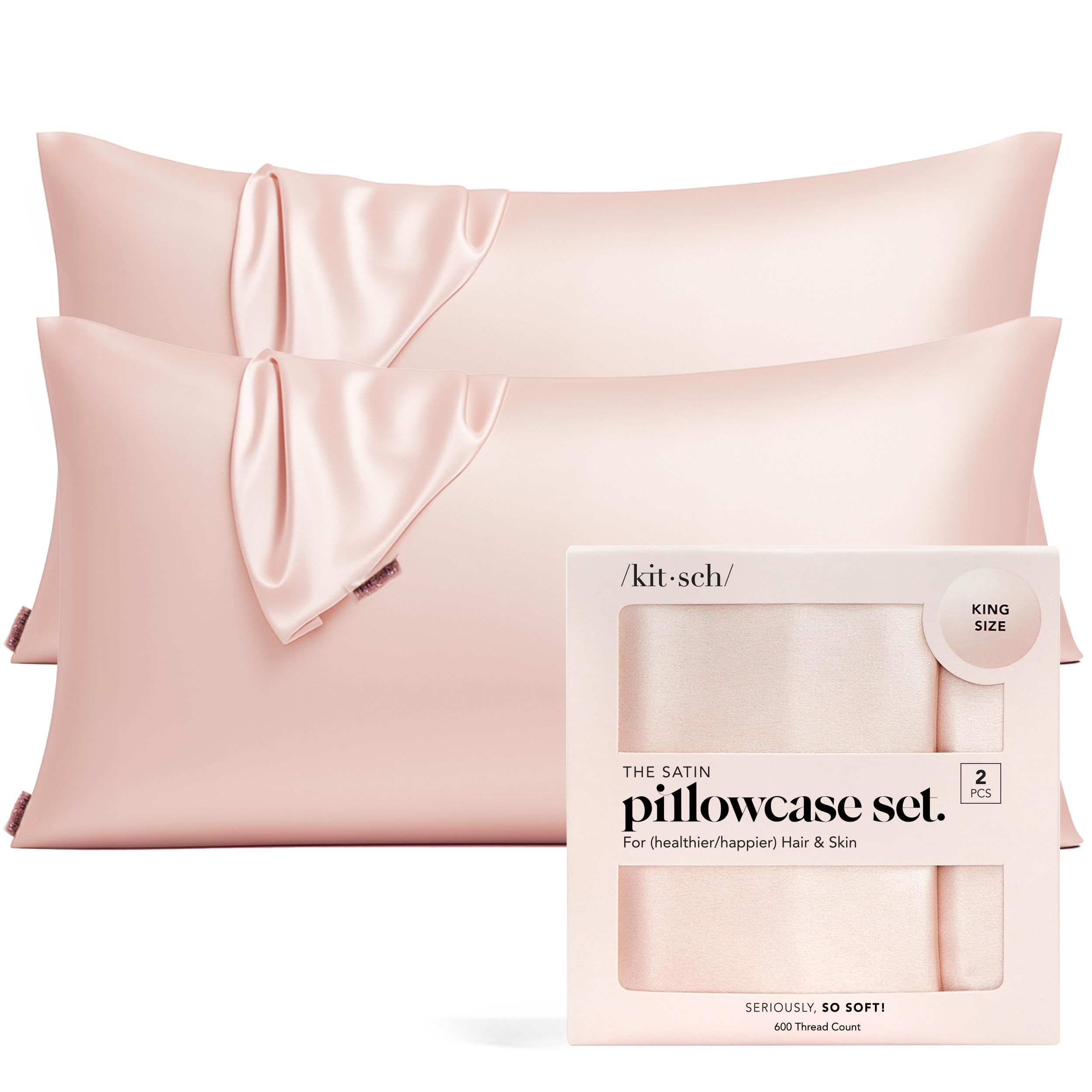 Kitsch Satin Pillowcase with Zipper - Standard Size, Leopard | Softer Than Silk Pillow Cases, Smooth Cooling Satin Pillow Case for Hair and Skin, Wrinkle-Free, Machine Washable