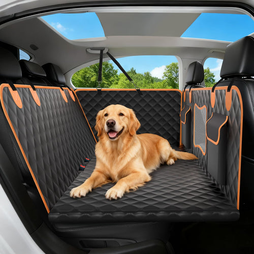 Dog Seat Cover for Back Seat, Hard Bottom Car Seat Cover for Dogs | Back Seat Extender Holds 500 lbs, Waterproof Back Seat Pet Cover for Dogs, Dog Hammock Travel Accessories for Car,SUV,Truck