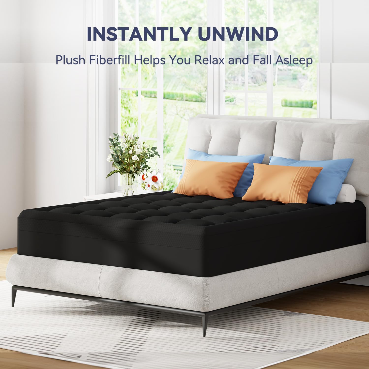 ELEMUSE Twin XL Dorm Dual Layer 3 Inch Memory Foam Mattress Topper for College, Dorm Room Essentials, 2 Inch Cooling Gel Foam and 1 Inch Soft Pillow Top Bed Pad,Back to School Comfortable Support