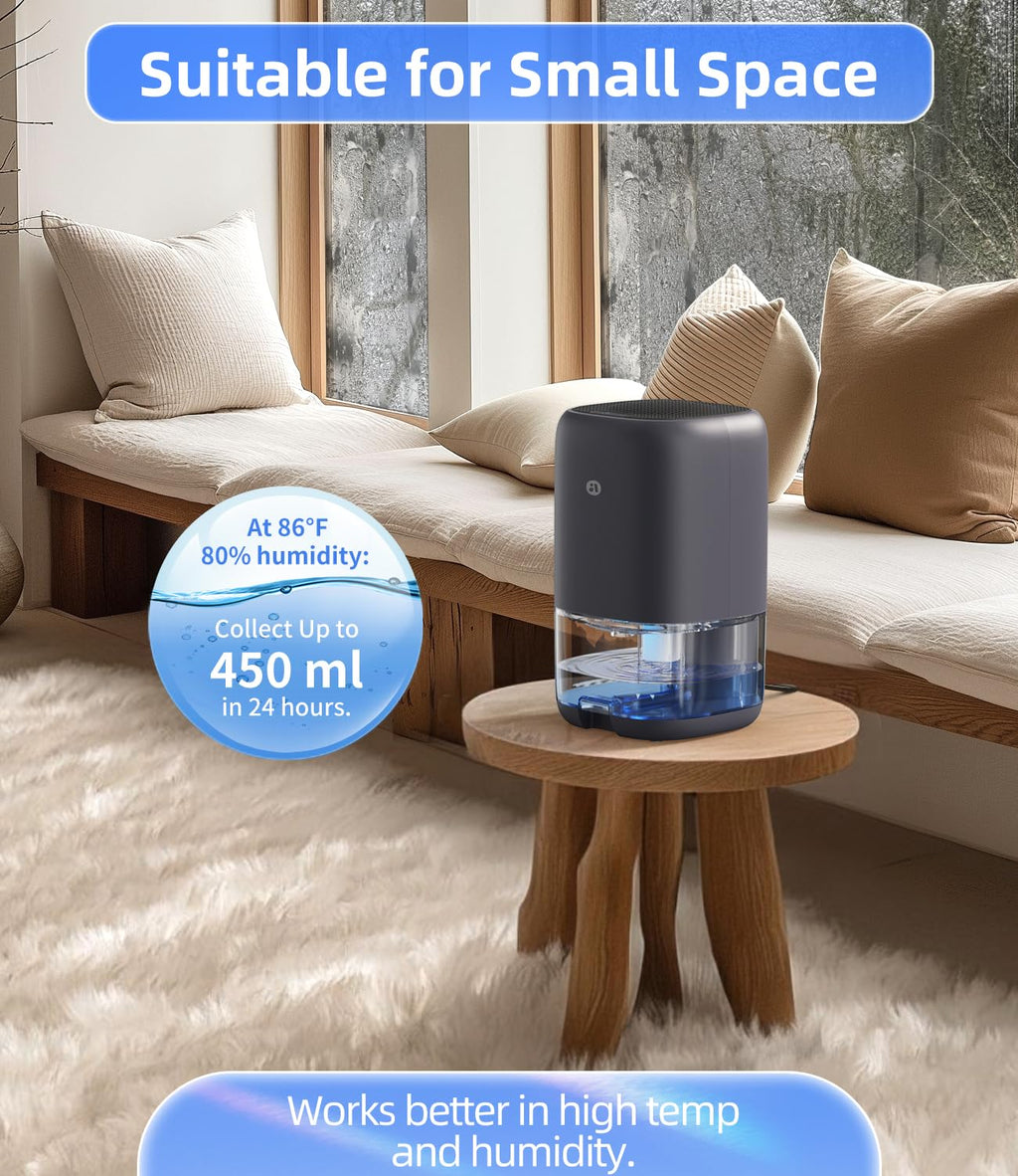 Dehumidifier, 35 OZ Small Dehumidifiers for Bedroom for Home, Quiet with Auto Shut Off, Dehumidifiers for Bedroom (280 sq. ft), Bathroom, RV, Closet, White