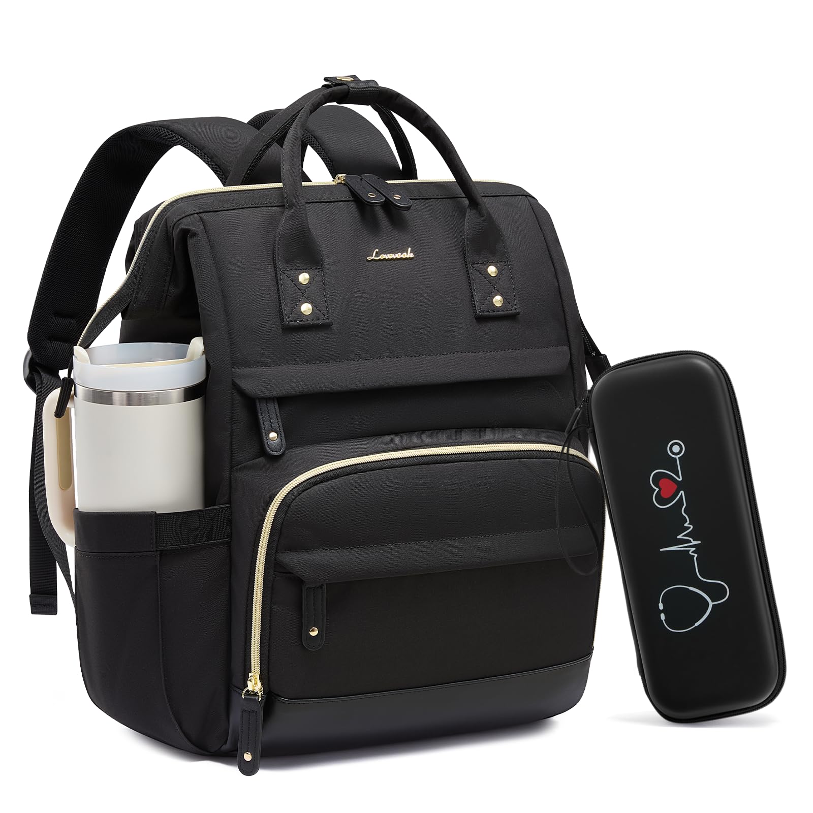 LOVEVOOK Laptop Backpack for Women, 15.6 Inch Work Business Backpacks Purse With Large Capacity, Waterproof Nurse Bag College Bookbag for School, Waterproof Casual Daypack for Travel