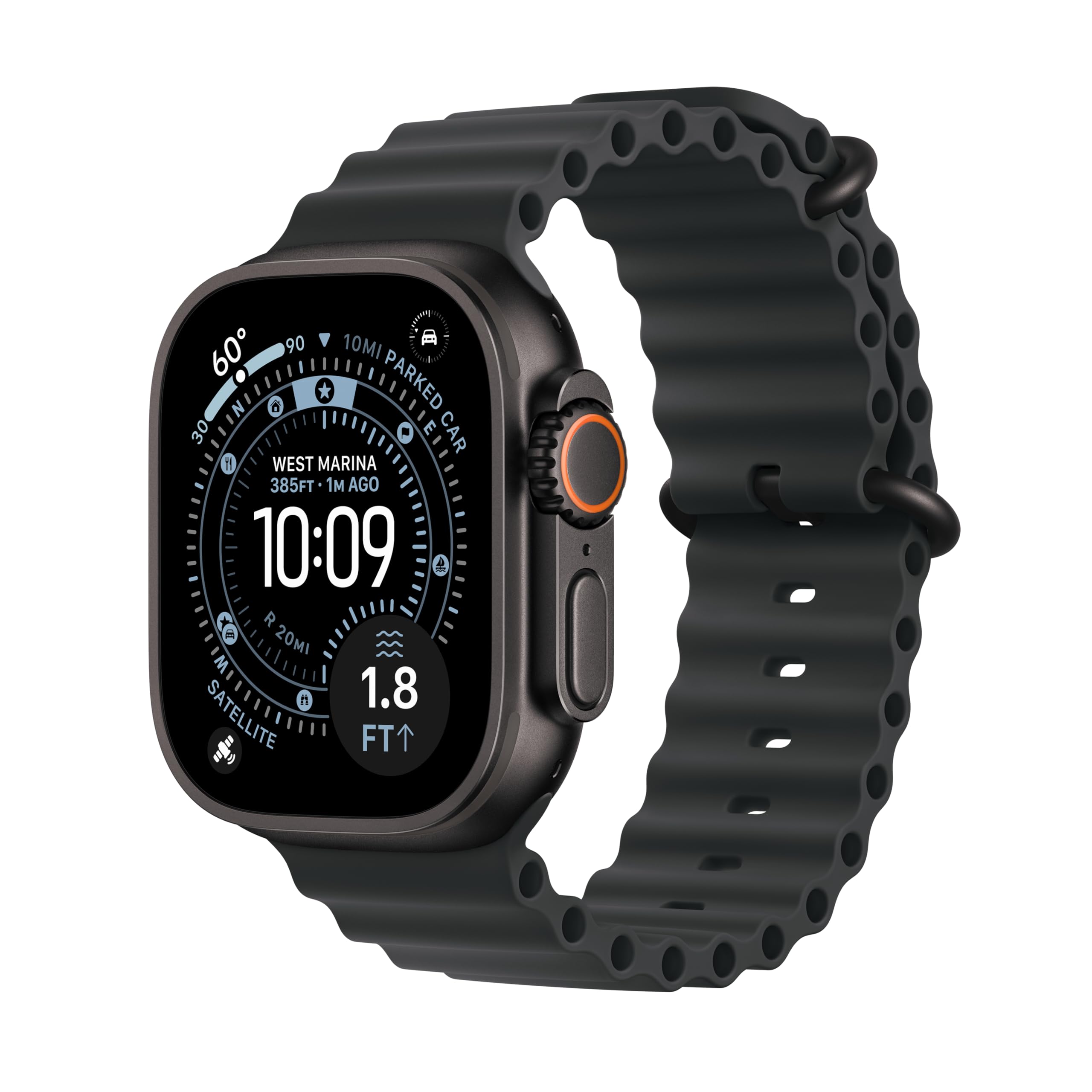 Apple Watch Ultra 3 [GPS + Cellular 49mm] Running & Multisport Smartwatch w/Rugged Titanium Case w/Black/Charcoal Trail Loop - S/M. Satellite Communications, Advanced Health & Fitness Tracking
