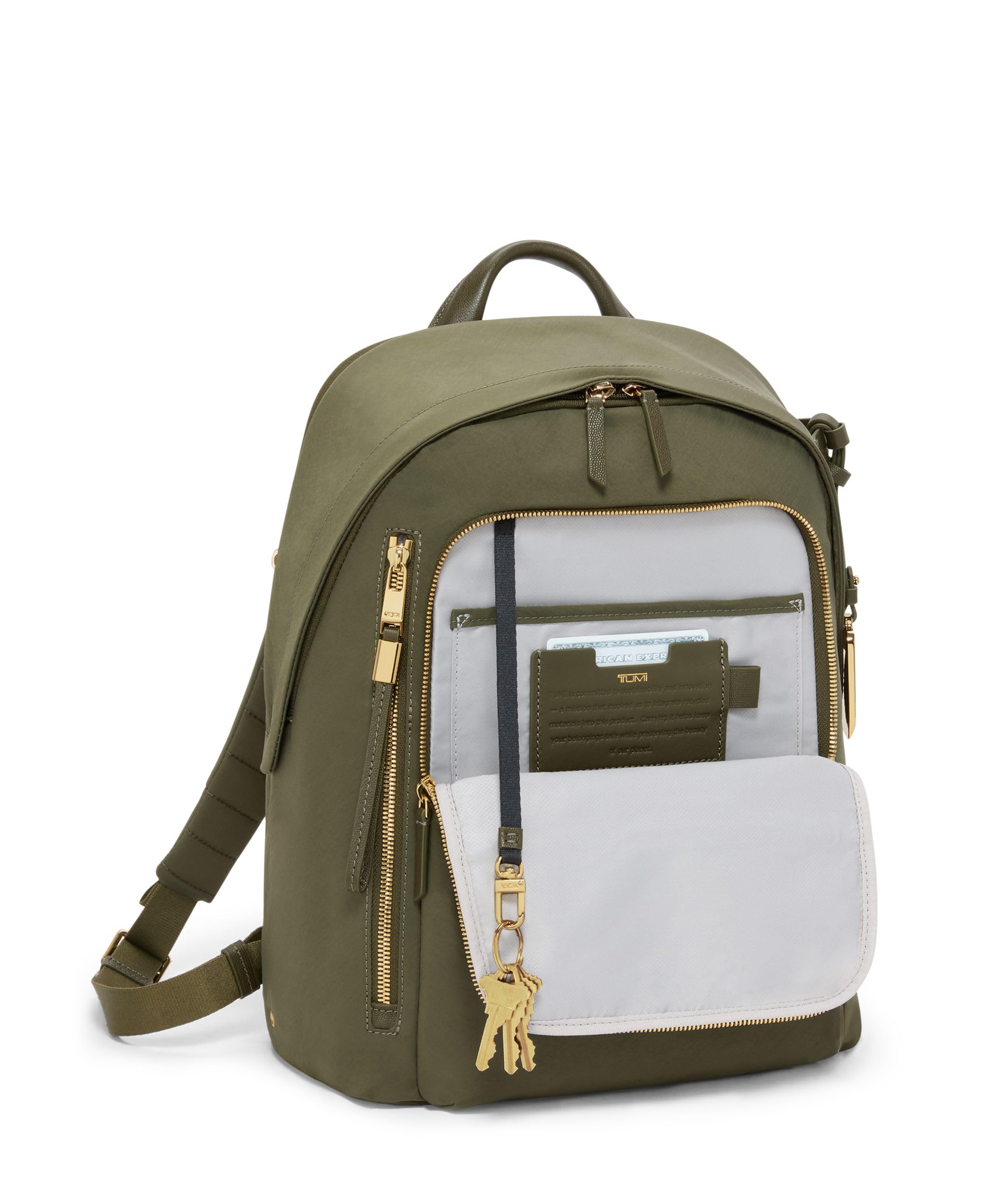 TUMI - Voyageur Halsey Backpack - Travel Backpack - For Business, Fashion, Commute - Holds Up to 14" Screens - Black & Gold
