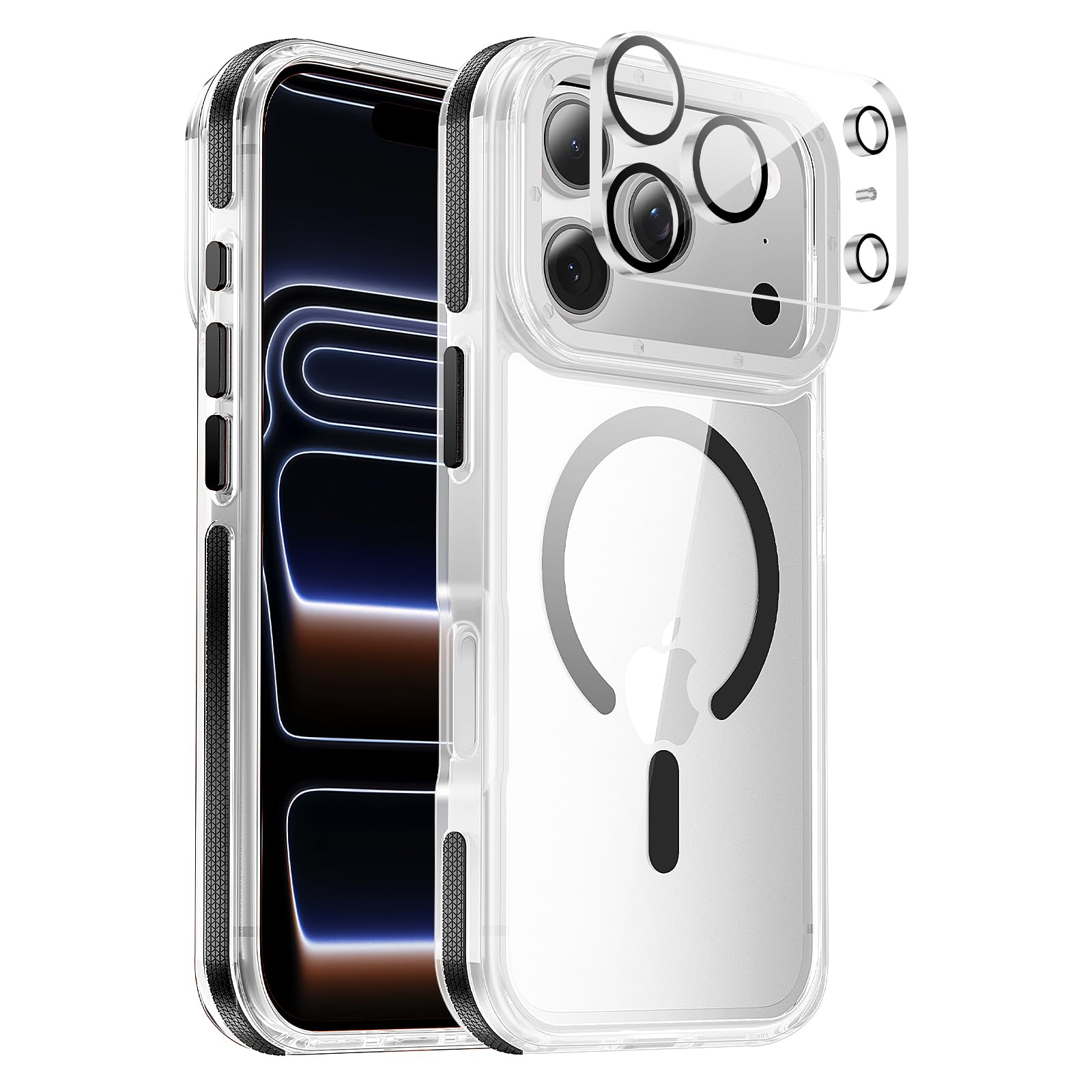 for iPhone 17 Pro Max case with Camera Lens Protector[10Ft Military-Grade Protection] Compatible with fit MagSafe Shockproof Slim Thin Cover case for iPhone 17 Pro Max 6.9 inch, Orange Bumper