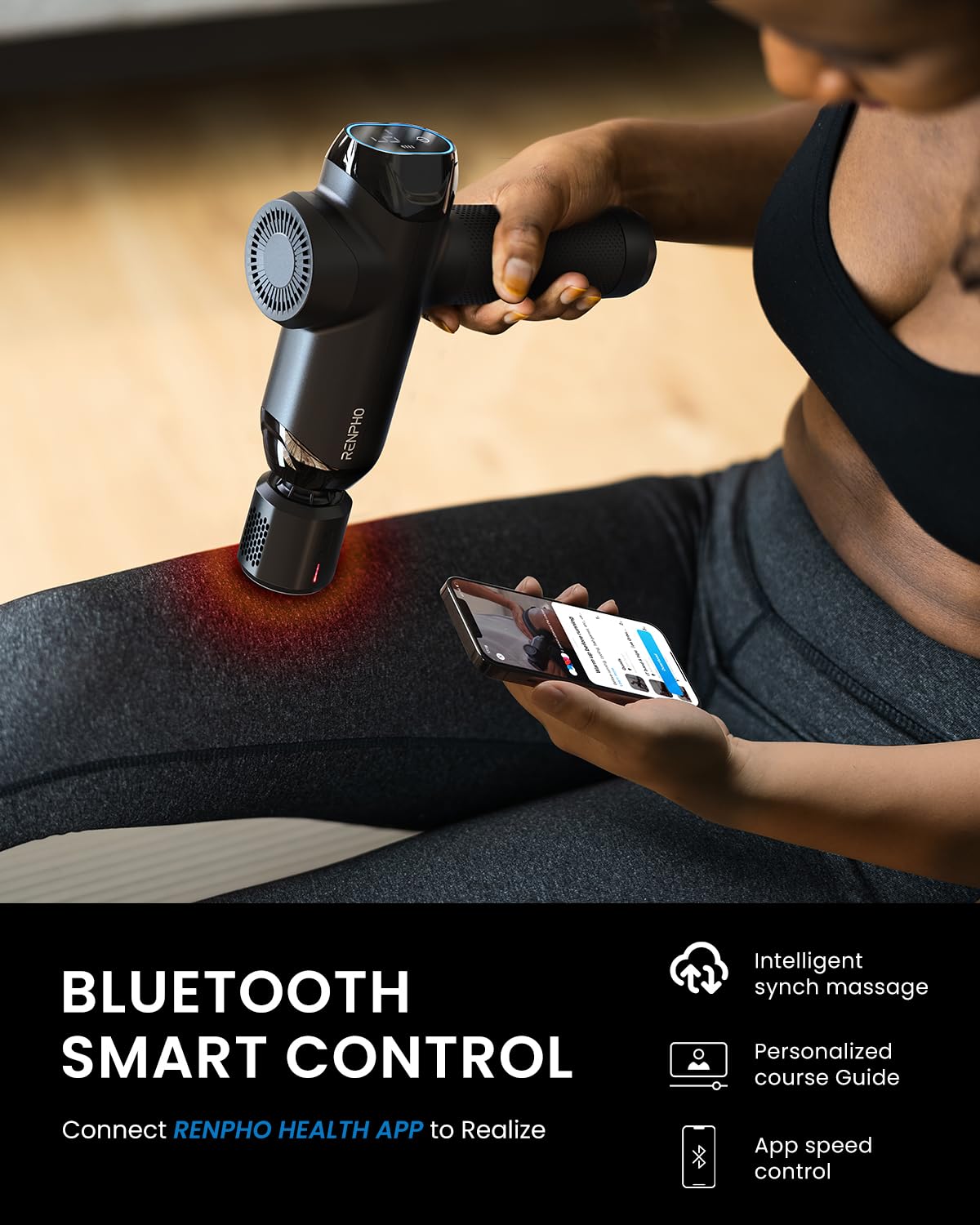 RENPHO Active Thermacool 2 Massage Gun with Heat and Cold, VA Display | Handheld 10mm Deep Tissue Massager for Neck, Back, Muscle Comfort, FSA Eligible Gift for Men, Athletes, Women, HSA