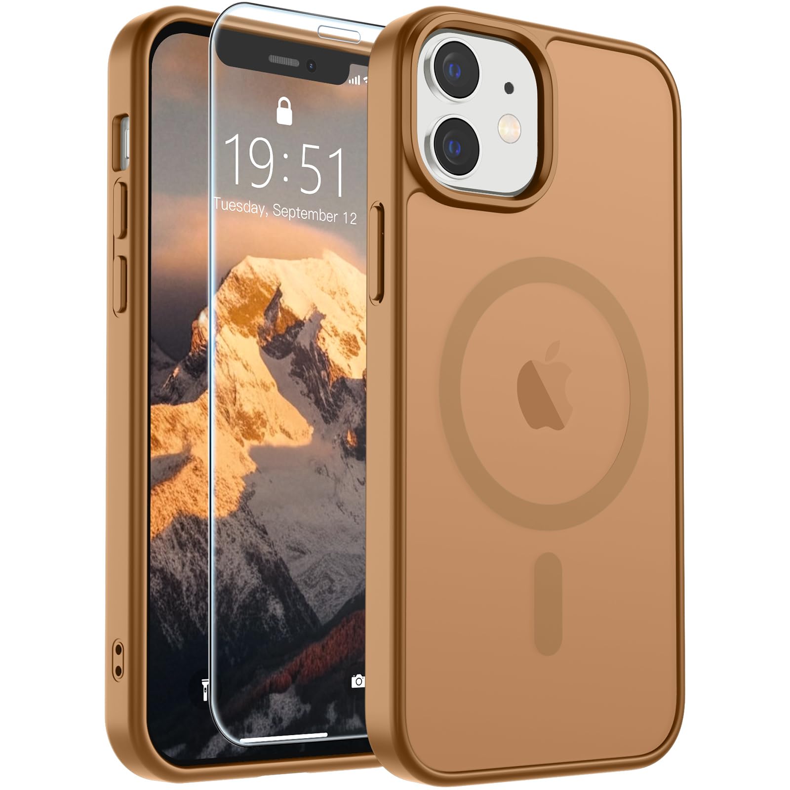SUPFINE Magnetic for iPhone 17 Pro Max Case with Screen Protector (Compatible with MagSafe)(Military Grade Drop Protection) Translucent Matte Phone Cover,Dark Blue
