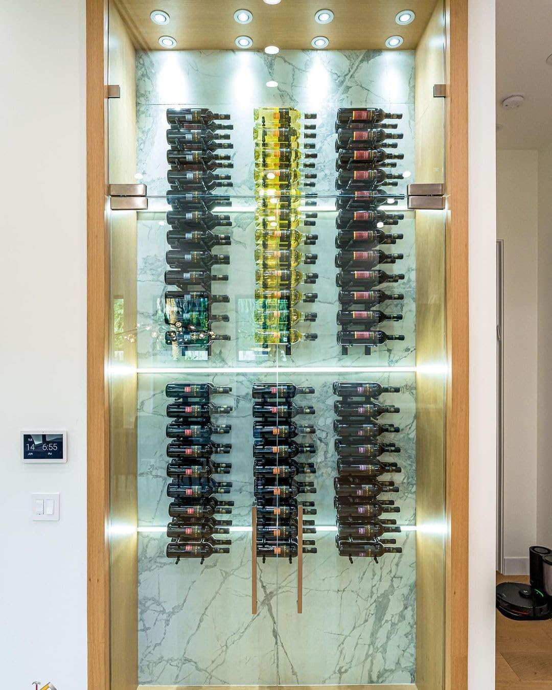 Ultra Wine Racks Wall Mounted Label-Out Wine Racks (4 Foot 2 Deep, Matte Black, 24 Wine Bottles) - Modern Metal Wine Storage, Modular Design for Home Bar, Kitchen, Dining Rooms, & Wine Cellars