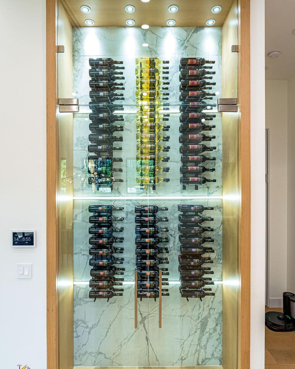 Ultra Wine Racks Wall Mounted Label-Out Wine Racks (4 Foot 2 Deep, Matte Black, 24 Wine Bottles) - Modern Metal Wine Storage, Modular Design for Home Bar, Kitchen, Dining Rooms, & Wine Cellars