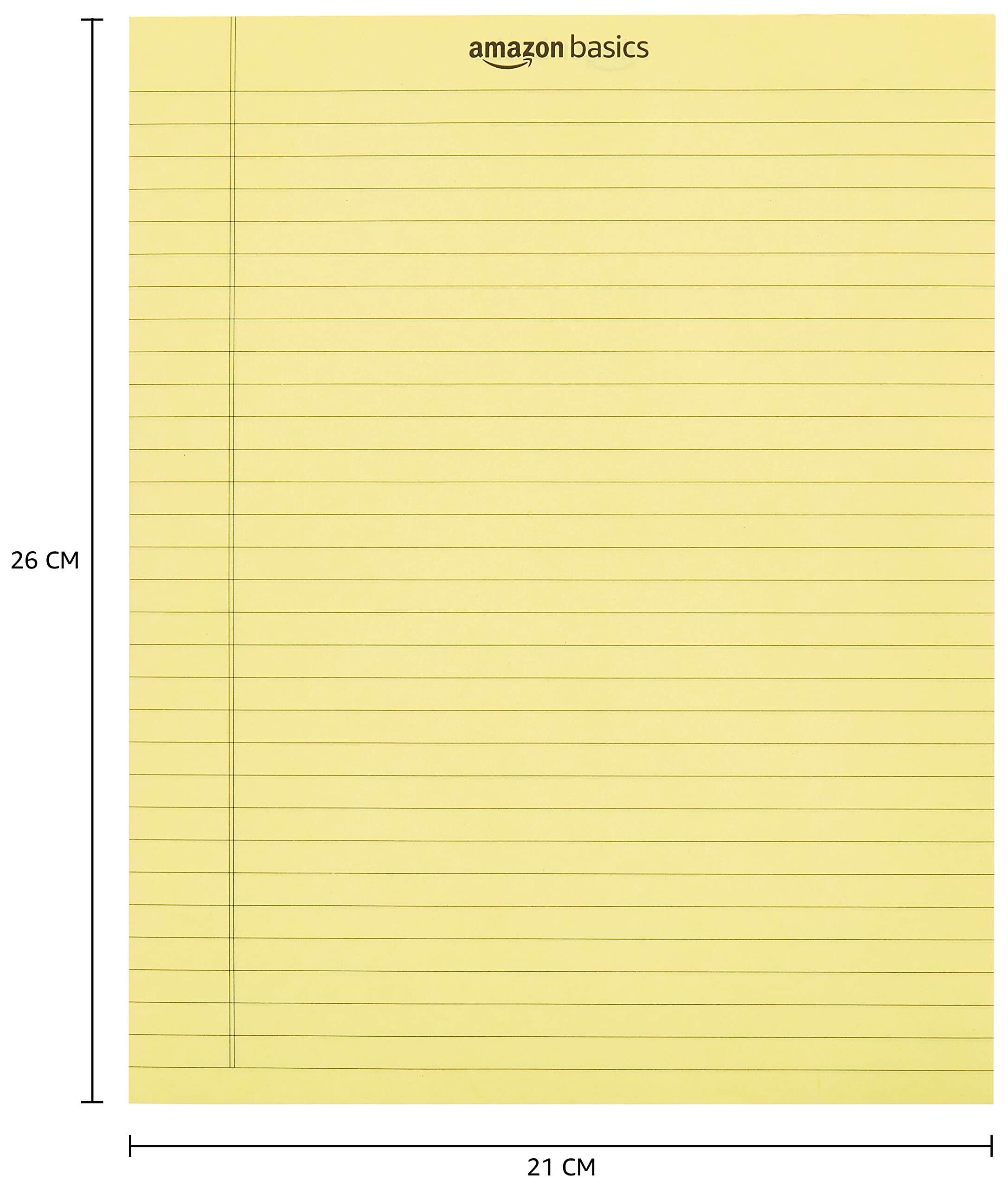 Amazon Basics Narrow Ruled Writing Pads, Perforated, 5" x 8", Multicolor, 6-Pack of 50 Sheets
