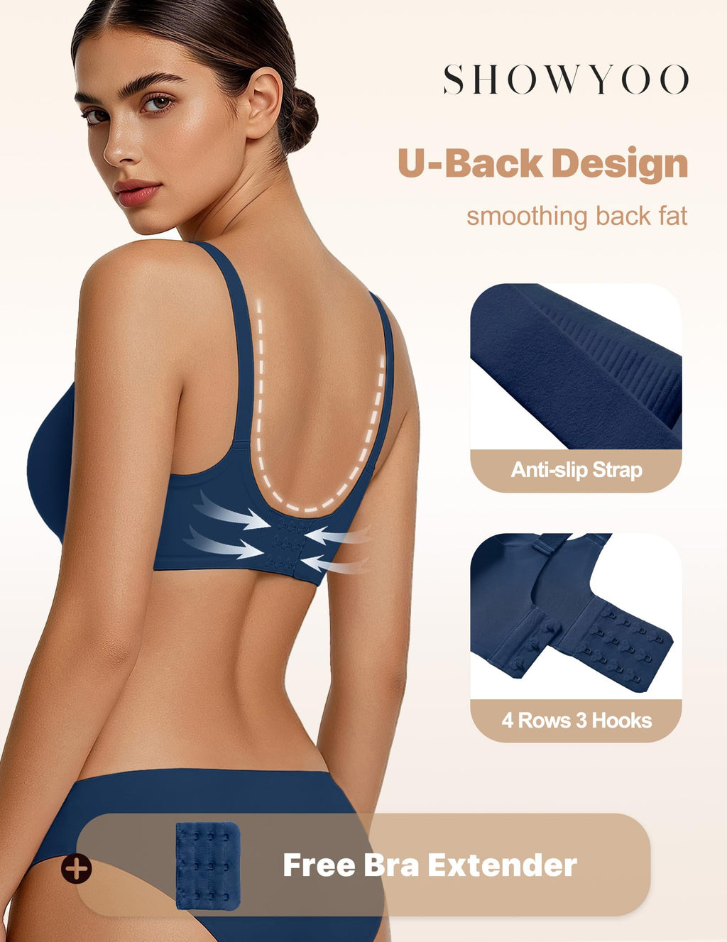 Jelly Bras for Women Wireless Push Up Bra V Neck Seamless Full Coverage Bralette No Underwire Comfy Everyday Bra