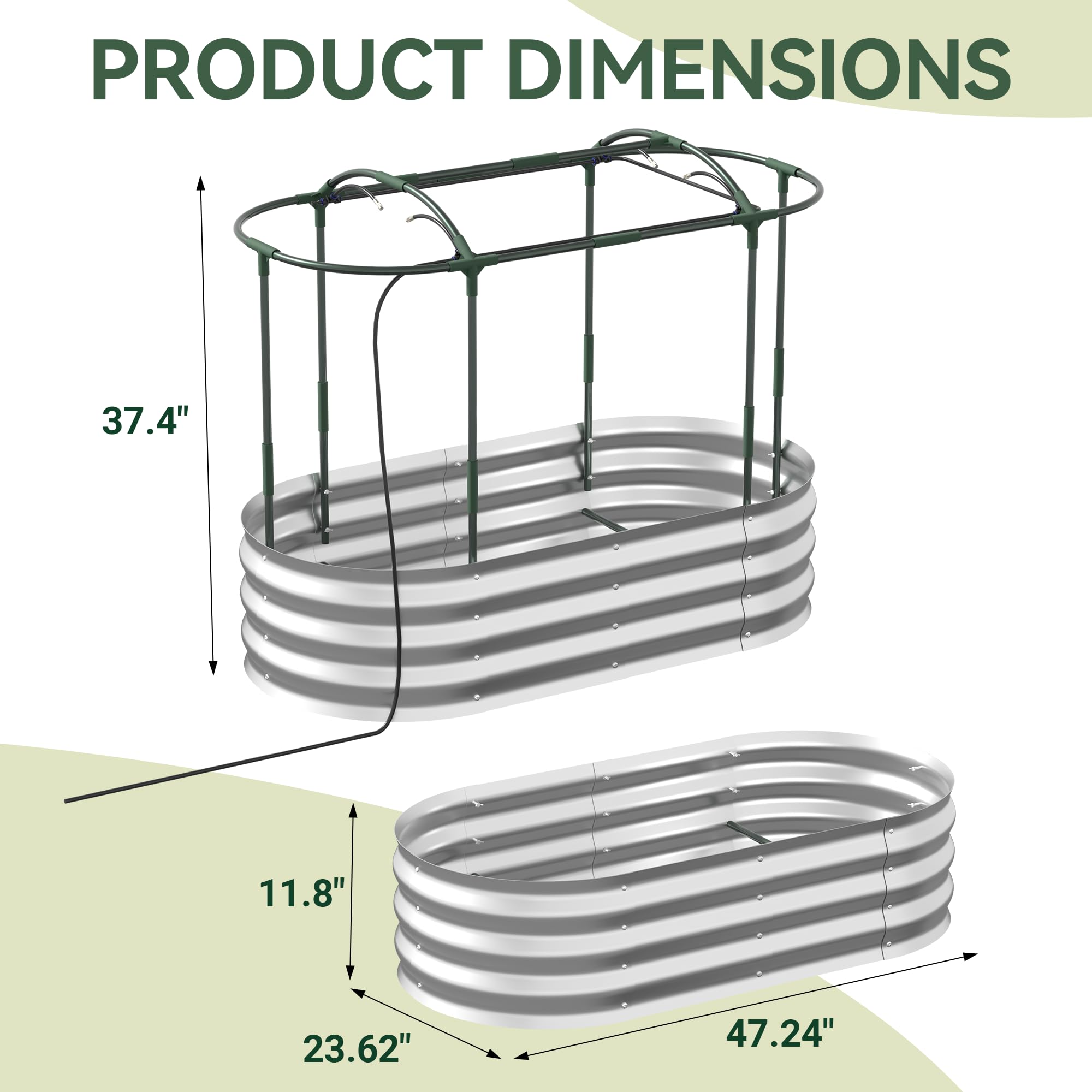 Lineware Raised Garden Bed with Sprinkler Timer and Self-Watering System, 6x3x1 ft Elevated Planter Boxes Outdoor with Mesh Cover, Galvanized Raised Beds for,Vegetables,Flowers, Backyard, Patio