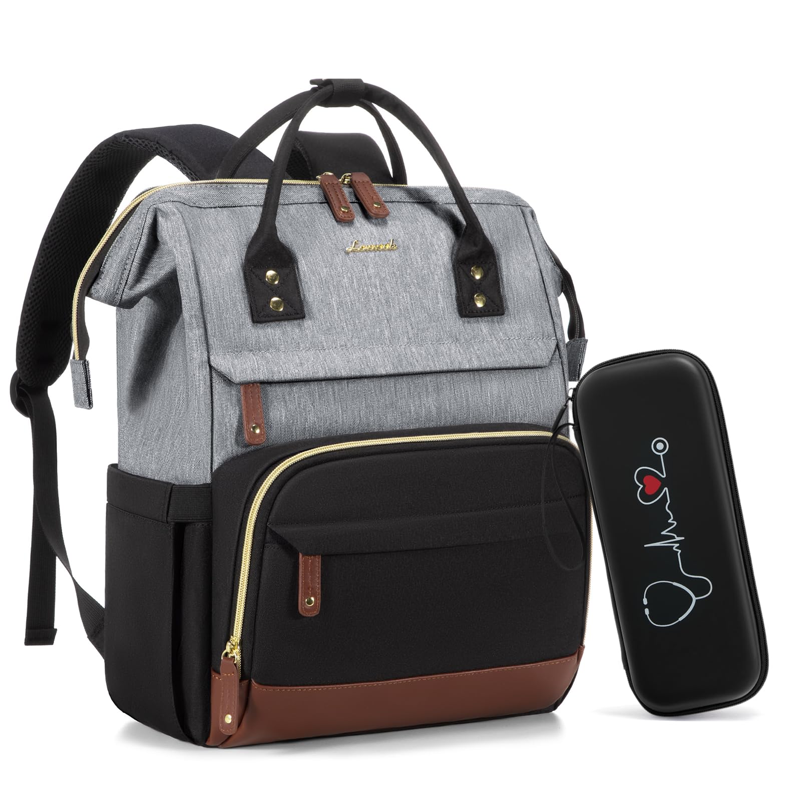 LOVEVOOK Laptop Backpack for Women, 15.6 Inch Work Business Backpacks Purse With Large Capacity, Waterproof Nurse Bag College Bookbag for School, Waterproof Casual Daypack for Travel