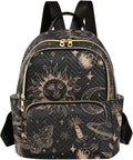 ALAZA Sun Moon Stars Witchy Small Backpack Purse for Women Travel Bag Fashion Daypack Back Pack Shoulder Bag