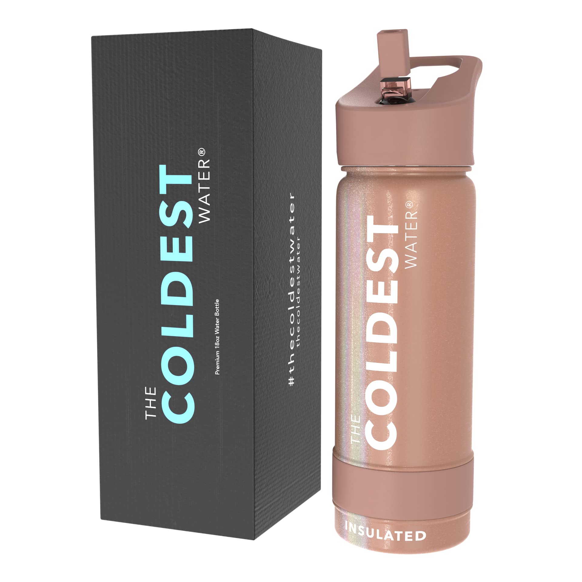 Coldest Insulated Water Bottle with Straw Lid - Stainless Steel Metal Insulated Bottle for Men & Women (Oceanic Green, 32 oz)