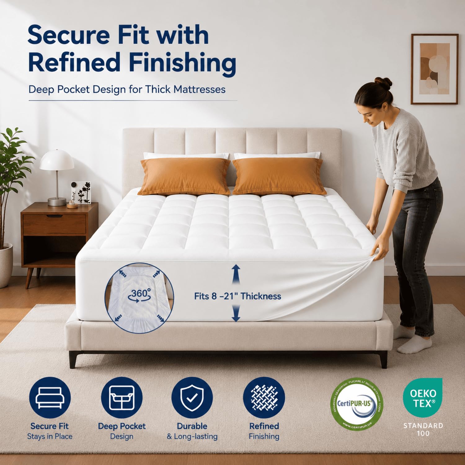 ELEMUSE Twin XL Dorm Dual Layer 3 Inch Memory Foam Mattress Topper for College, Dorm Room Essentials, 2 Inch Cooling Gel Foam and 1 Inch Soft Pillow Top Bed Pad,Back to School Comfortable Support
