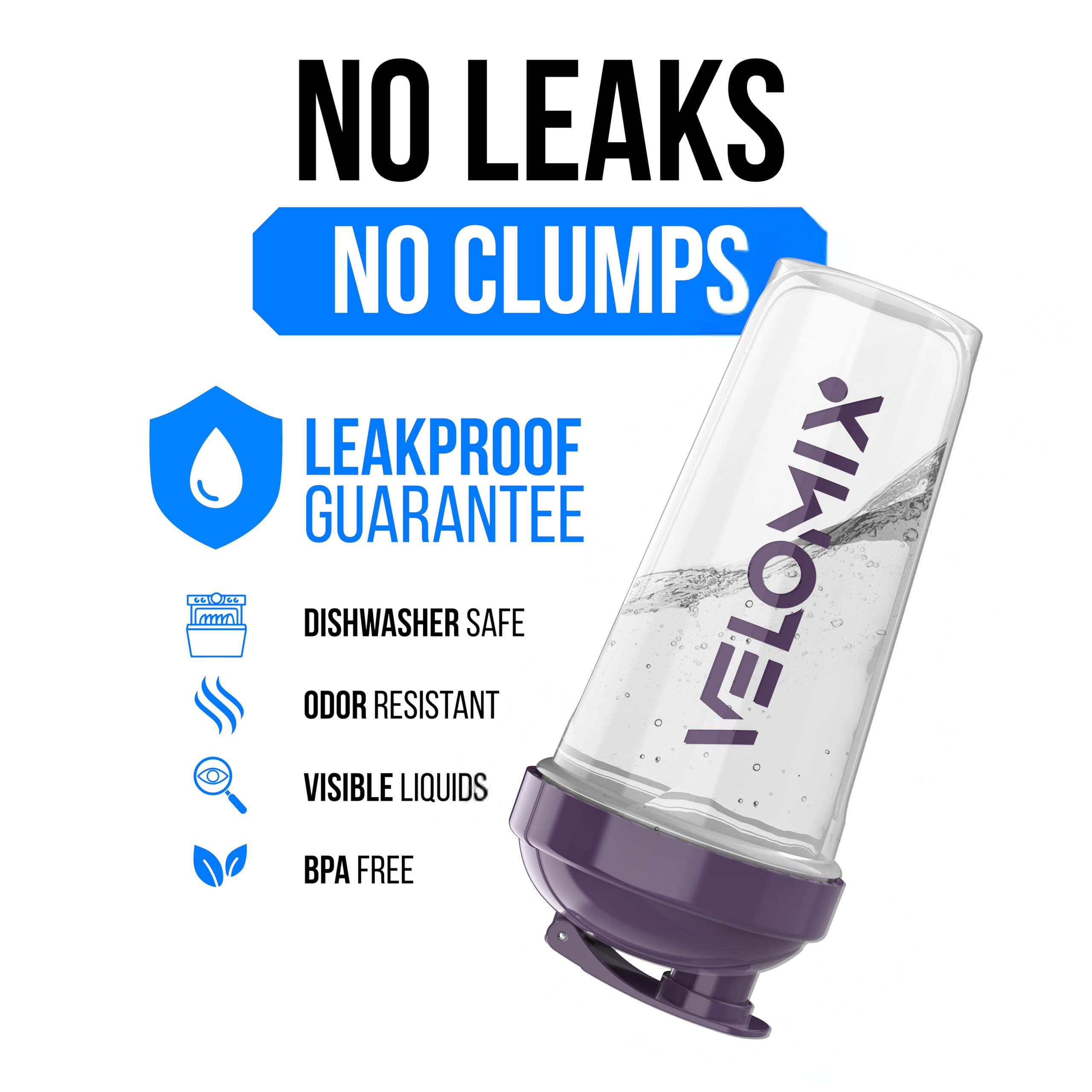 VELOMIX 6 Pack 28 oz Protein Shaker Bottle for Mixes - 6 Wire Whisk Balls | Leak Proof Cups for Supplements | BPA-Free Gym & Fitness (Earth Tones Collection)