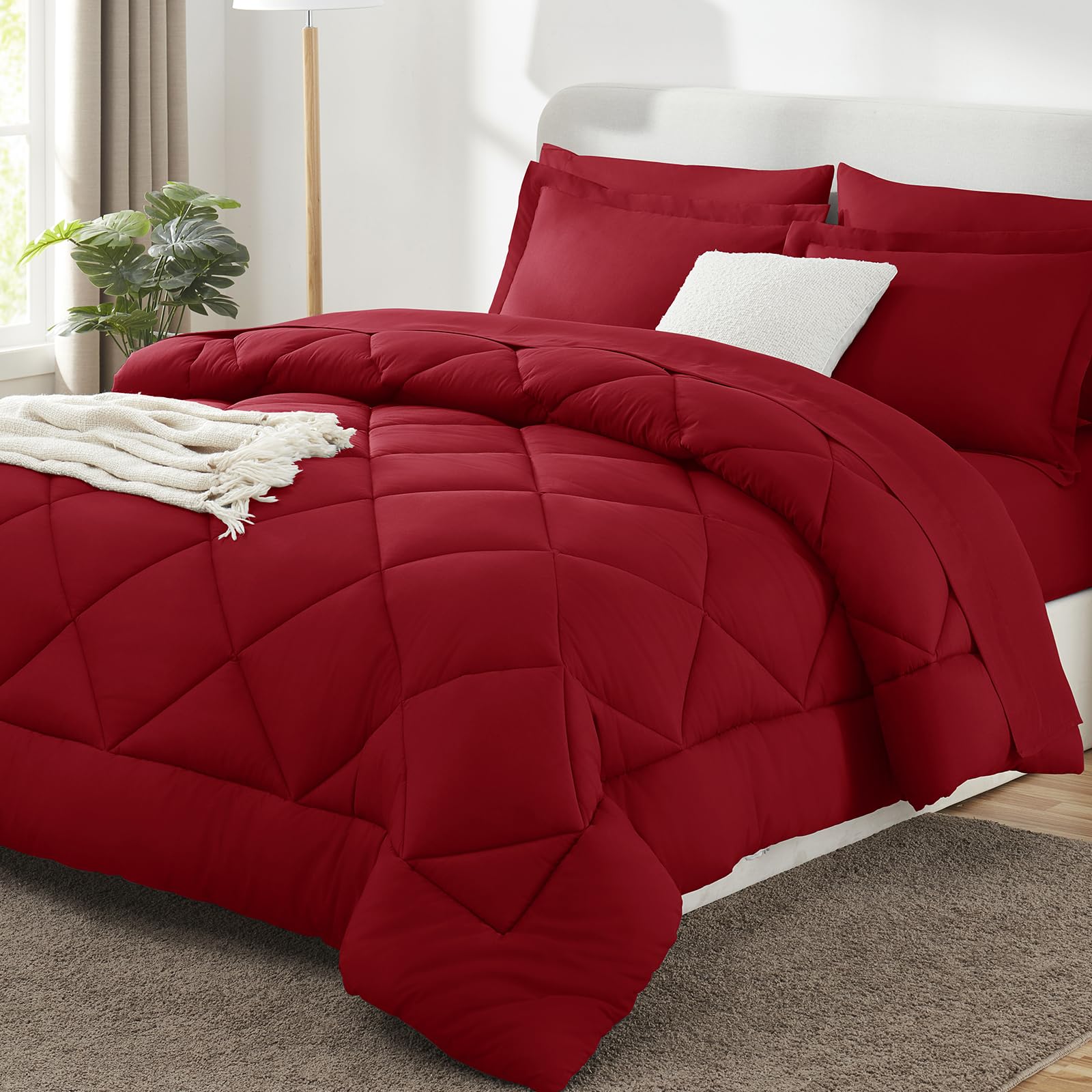 CozyLux Twin XL Comforter Set Black - 5 Pieces Twin Extra Long Bed in a Bag for College Dorm, All Season Bedding Set for Girls and Boys, Soft Bed Set with Comforter, Sheets, Pillowcase & Sham