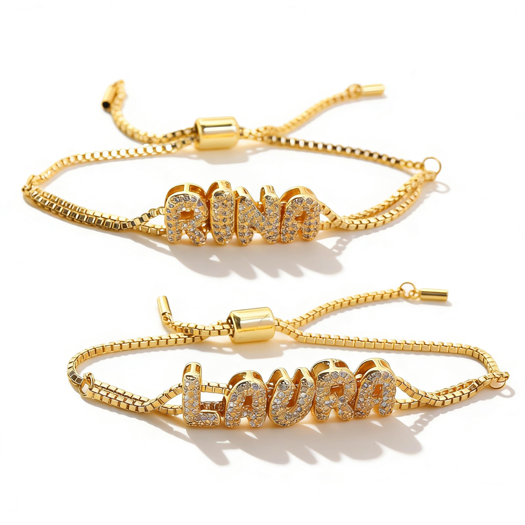 Personalized Name Bracelet for Women | Custom Bubble Letter, Jewelry Gift for Mom, Bridesmaid, Girlfriend