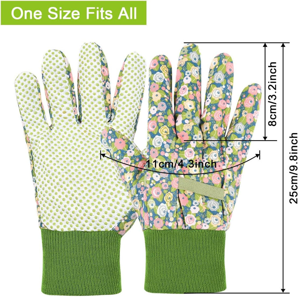 Ainiv Floral Gardening Gloves for Women/Ladies, Non-Slip Garden Work Gloves,Breathable Yard Work Glove Light Working Gloves