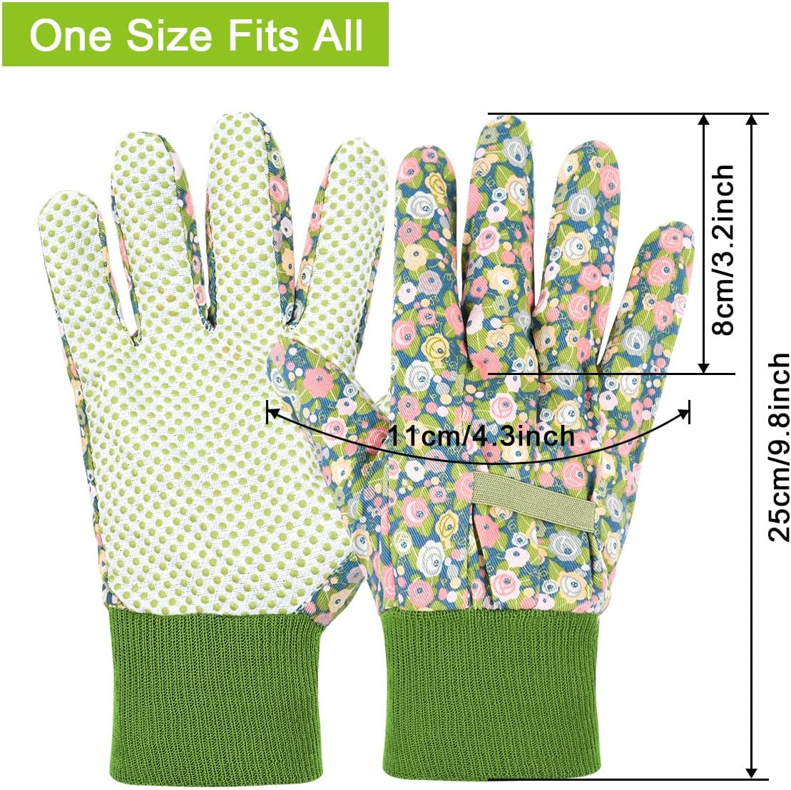Ainiv Floral Gardening Gloves for Women/Ladies, Non-Slip Garden Work Gloves,Breathable Yard Work Glove Light Working Gloves