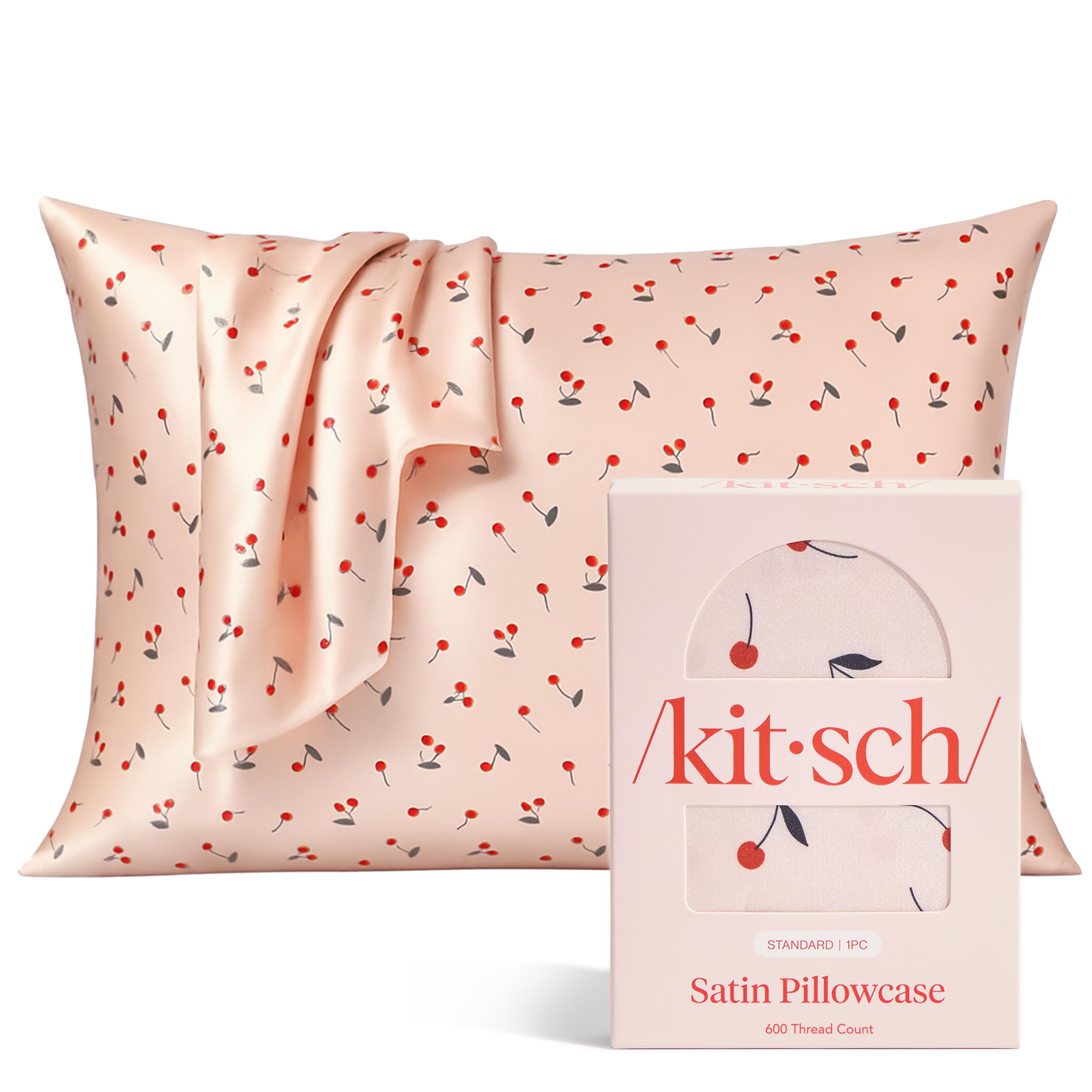 Kitsch Satin Pillowcase with Zipper - Standard Size, Leopard | Softer Than Silk Pillow Cases, Smooth Cooling Satin Pillow Case for Hair and Skin, Wrinkle-Free, Machine Washable