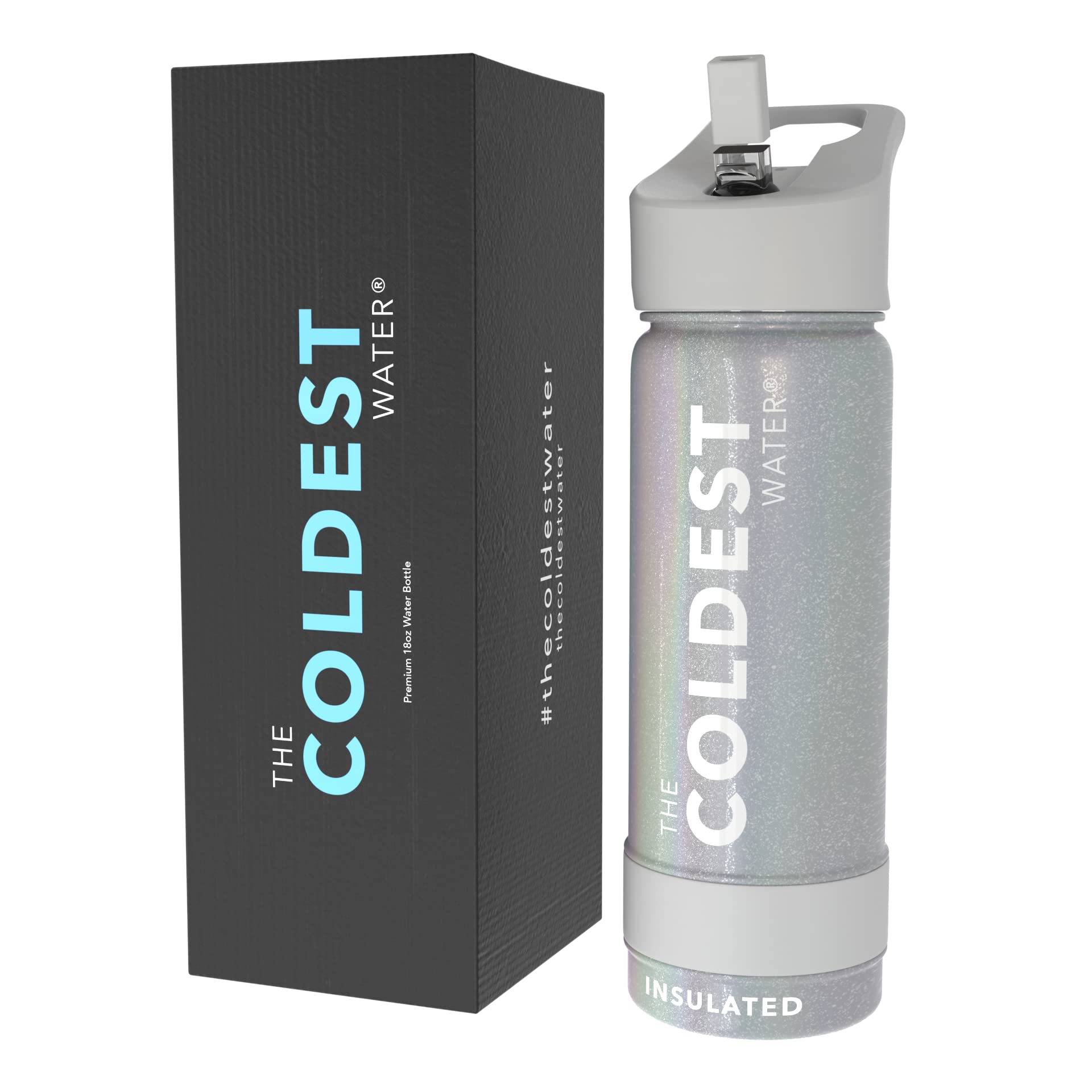 Coldest Insulated Water Bottle with Straw Lid - Stainless Steel Metal Insulated Bottle for Men & Women (Oceanic Green, 32 oz)