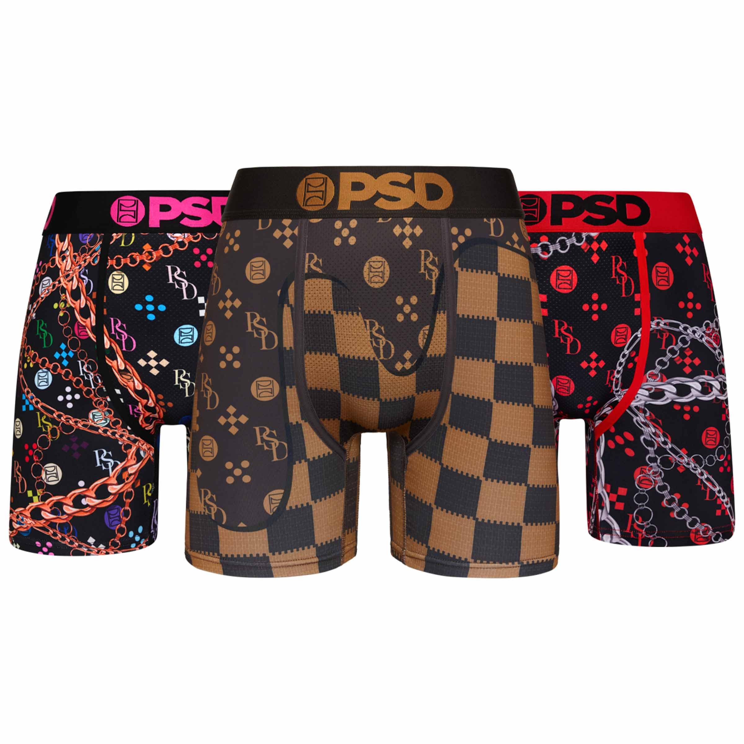 PSD Underwear Mens Boxer Briefs - 3 & 6 Pack, Mid & Standard Length, Soft & Breathable Boxer Briefs for Men