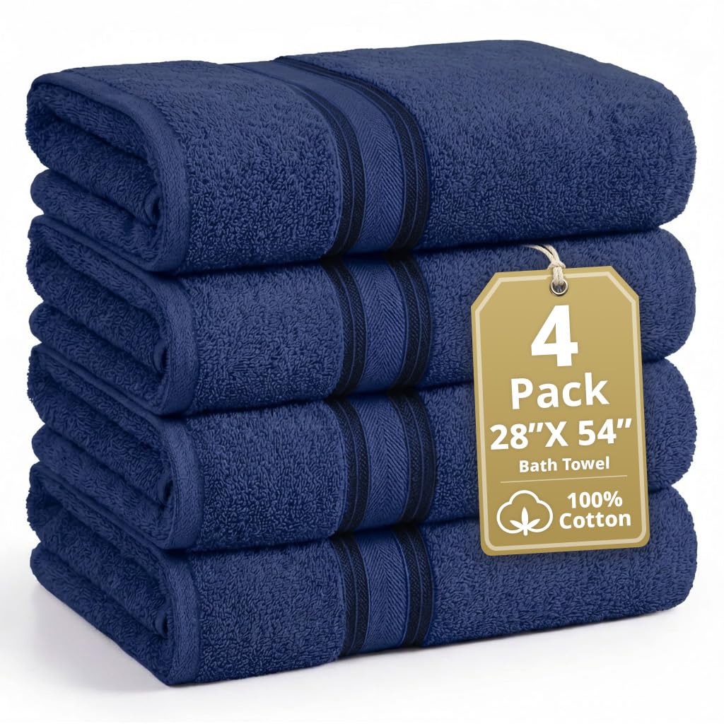 LANE LINEN Bathroom Towels Set of 18 – Zero Twist, 100% Mercerized Cotton Towel, 6 Bath, 6 Handtowel & 6 Washcloths, Luxury Hotel Design, Perfect for Salon & Guests, Machine Washable – Cerulean Blue