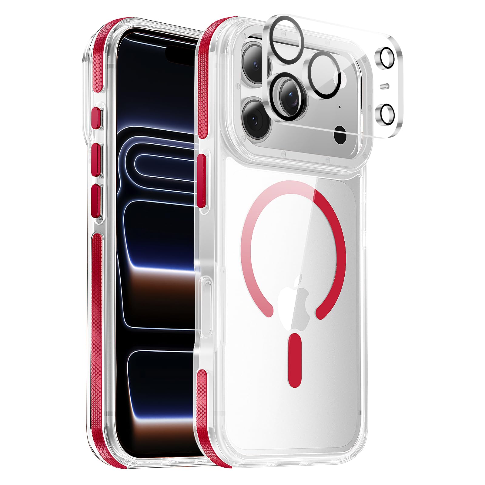 for iPhone 17 Pro Max case with Camera Lens Protector[10Ft Military-Grade Protection] Compatible with fit MagSafe Shockproof Slim Thin Cover case for iPhone 17 Pro Max 6.9 inch, Orange Bumper